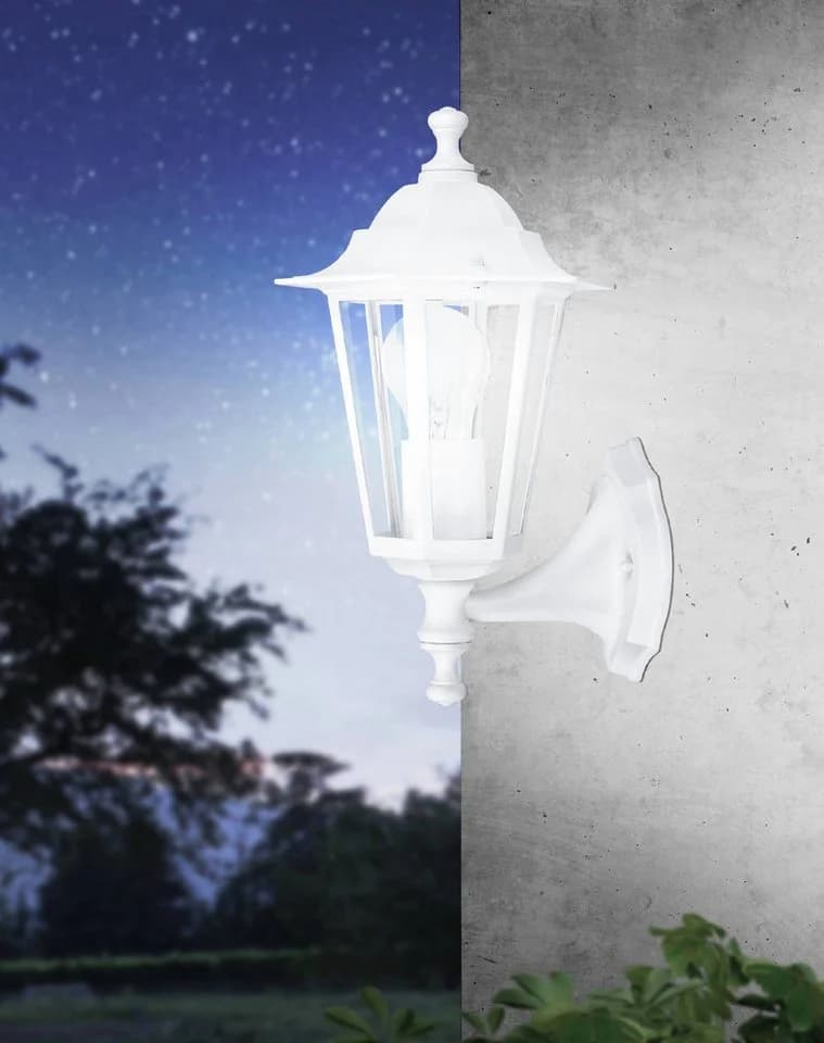 EGLO LED Wandleuchte LATERNA 5 Weiß Außenbereich IP44