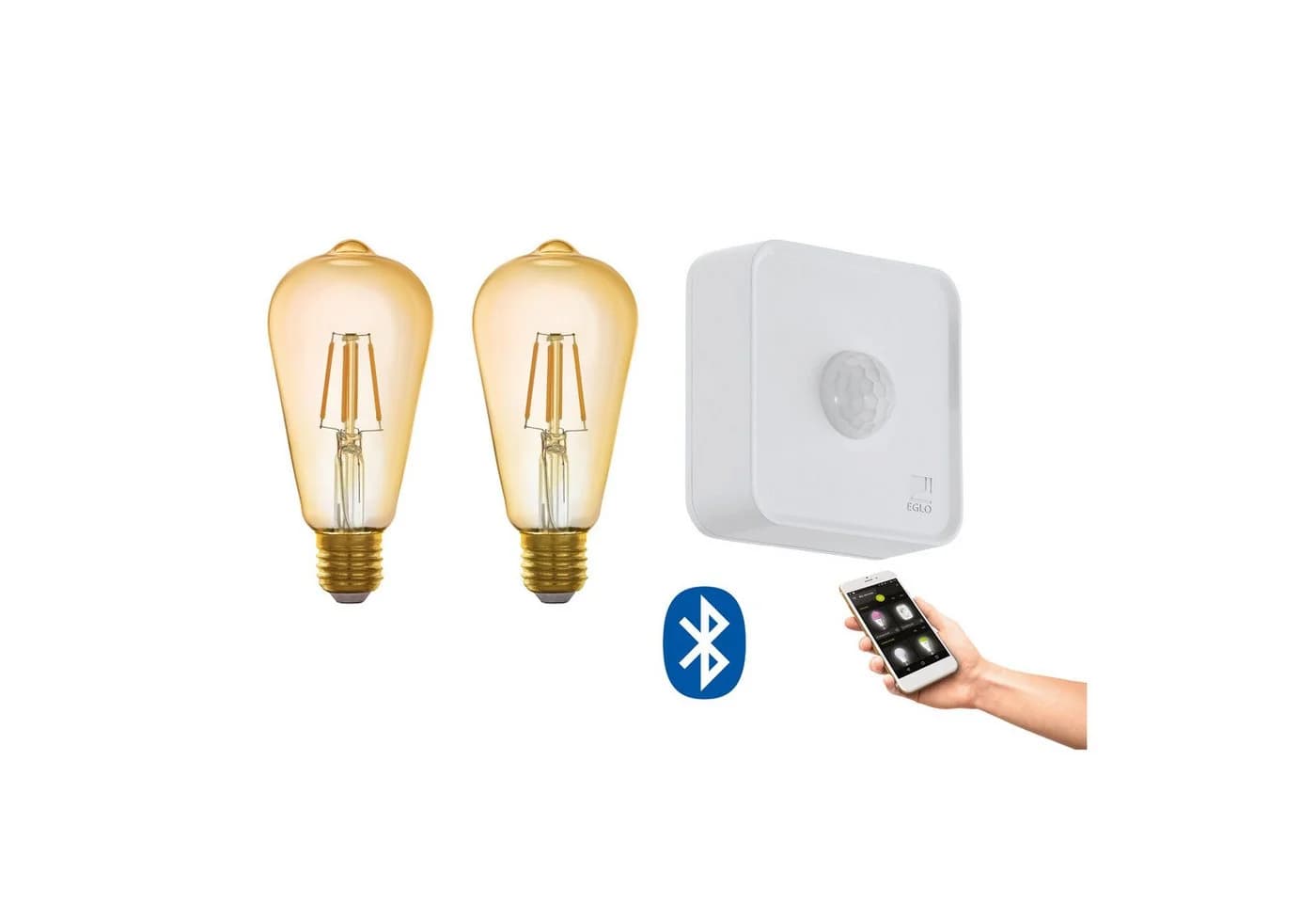 EGLO LED-Leuchtmittel E27 2x5,5W Glas Bluetooth App Fernbedienung Sensor
