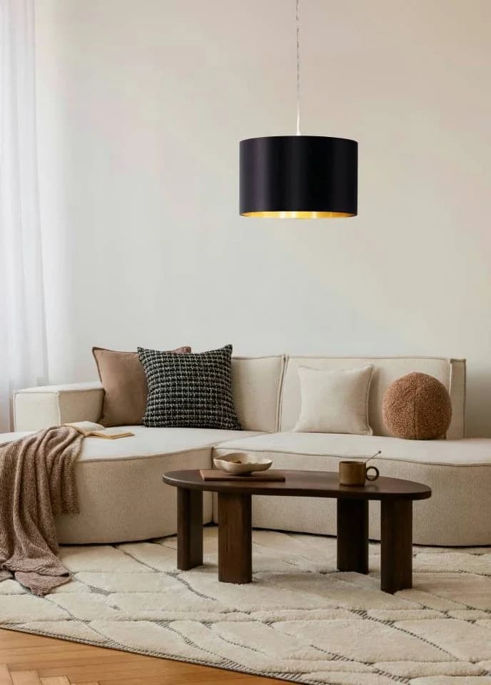 EGLO Hängeleuchte MASERLO Schwarz Gold Pendelleuchte