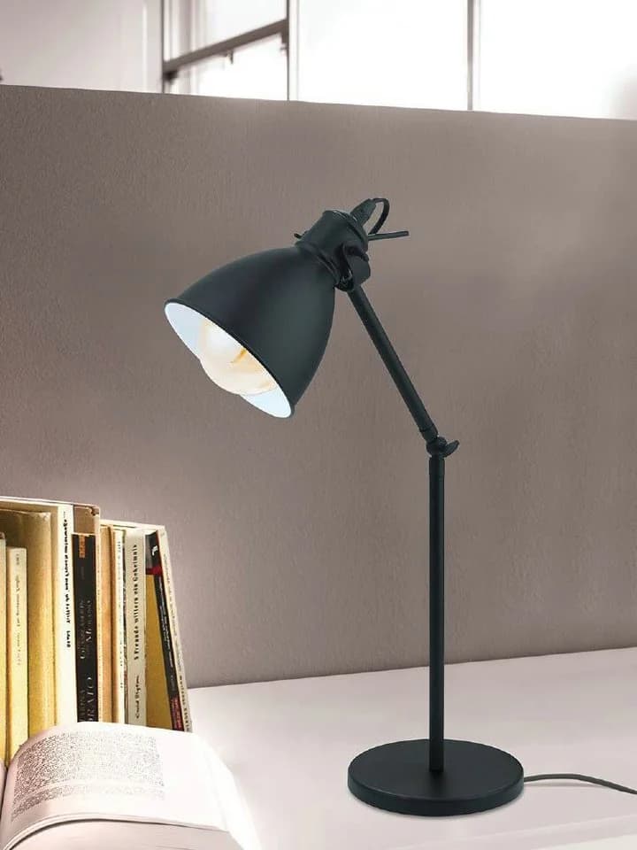 EGLO Tischleuchte PRIDDY Industrial Schwarz E27 Vintage