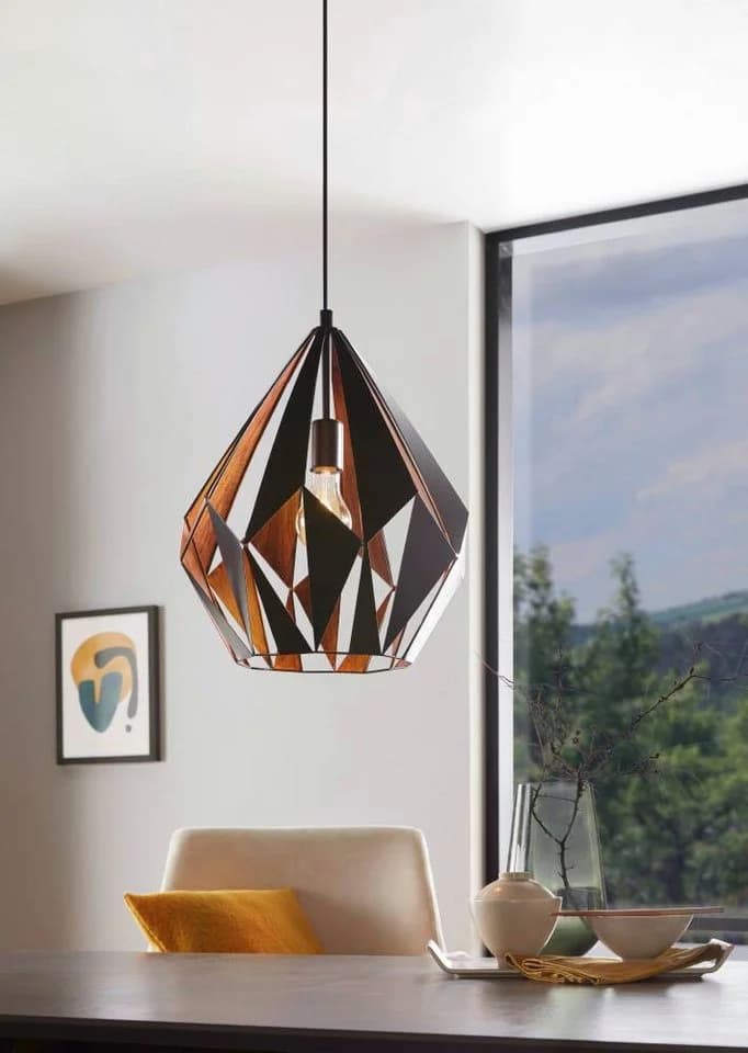 Hängeleuchte Carlton Schwarz/Kupfer Ø 38,5 cm