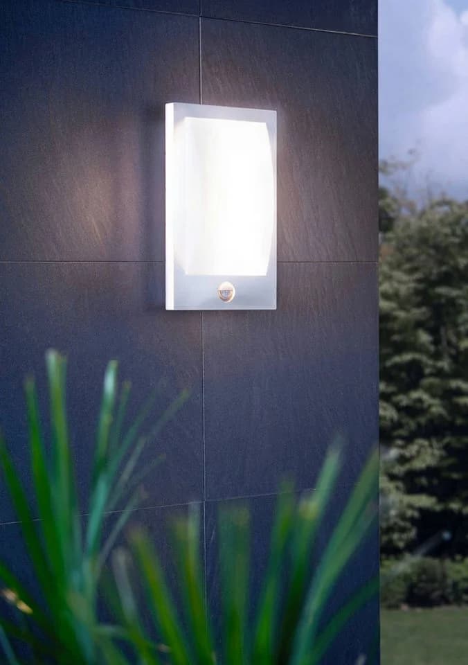 EGLO Wandleuchte 'Verres' - LED Außen-Wandlampe Silber/Weiß
