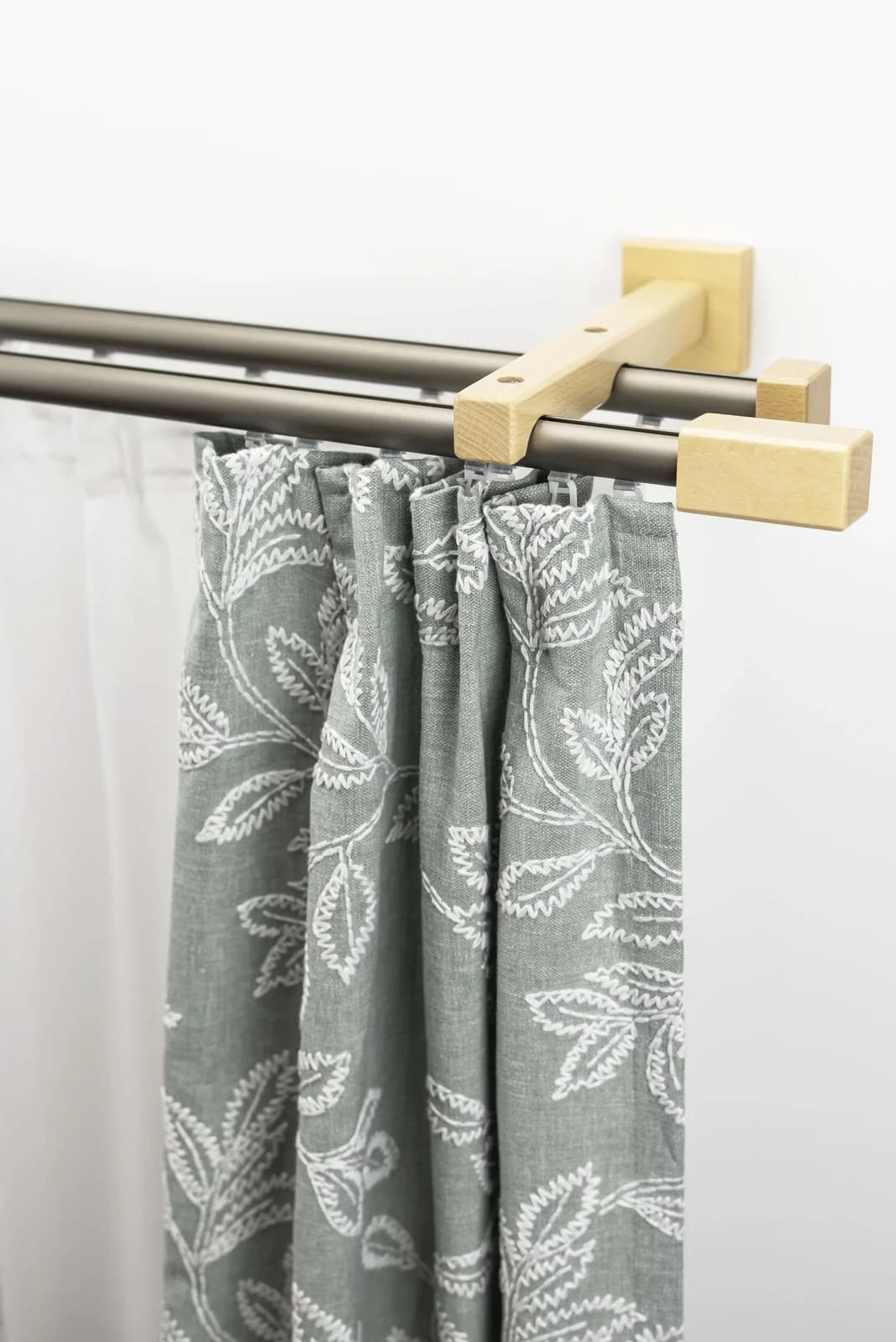 GARESA Gardinenschiene QUADER Innenlauf Natur Chrom 170cm