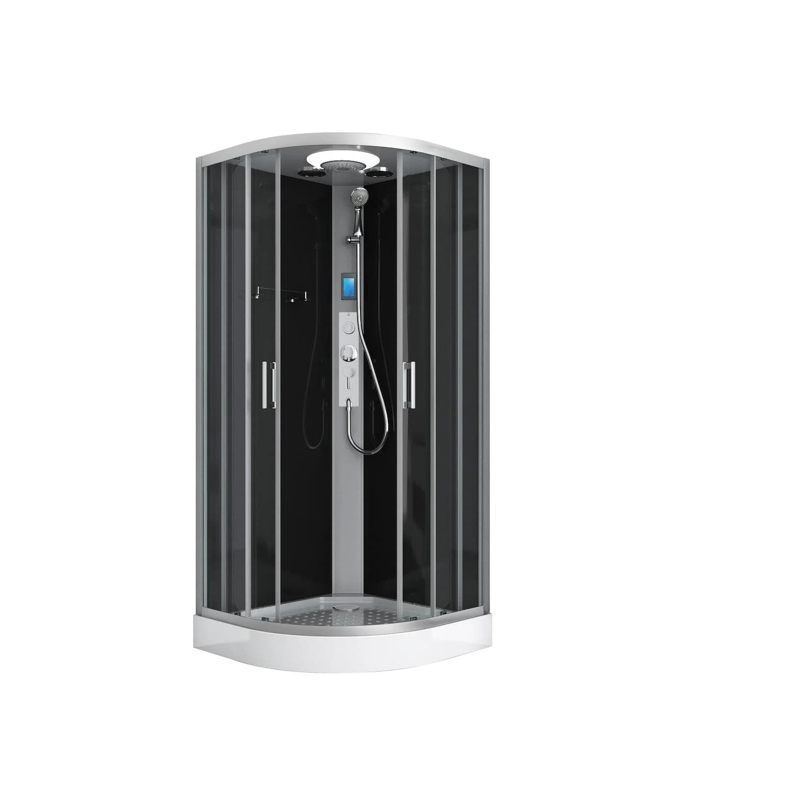 SANOTECHNIK Austin Komplettdusche Schwarz mit LED & Bluetooth