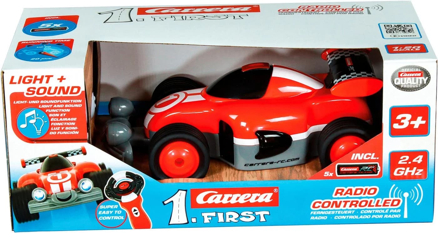 Carrera RC-Auto First RC Racer 2,4 GHz Rot/Weiß mit Licht- und Soundeffekt