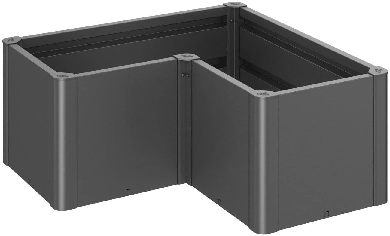 BioHort Hochbeet Belvedere L-Form Mini 1, Dunkelgrau Metallic, Stahl