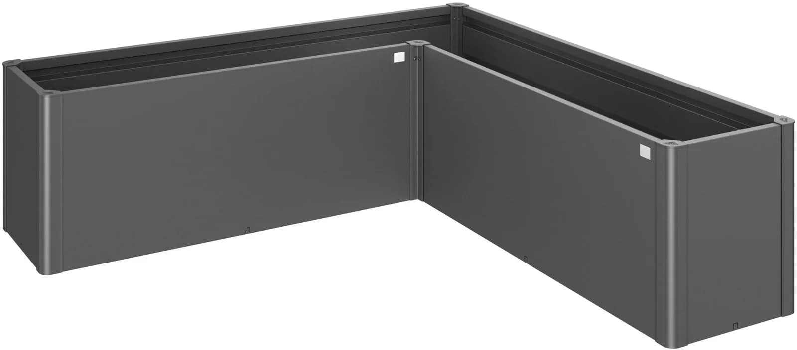 BioHort Hochbeet Belvedere L-Form Midi 2 Stahl Dunkelgrau Metallic
