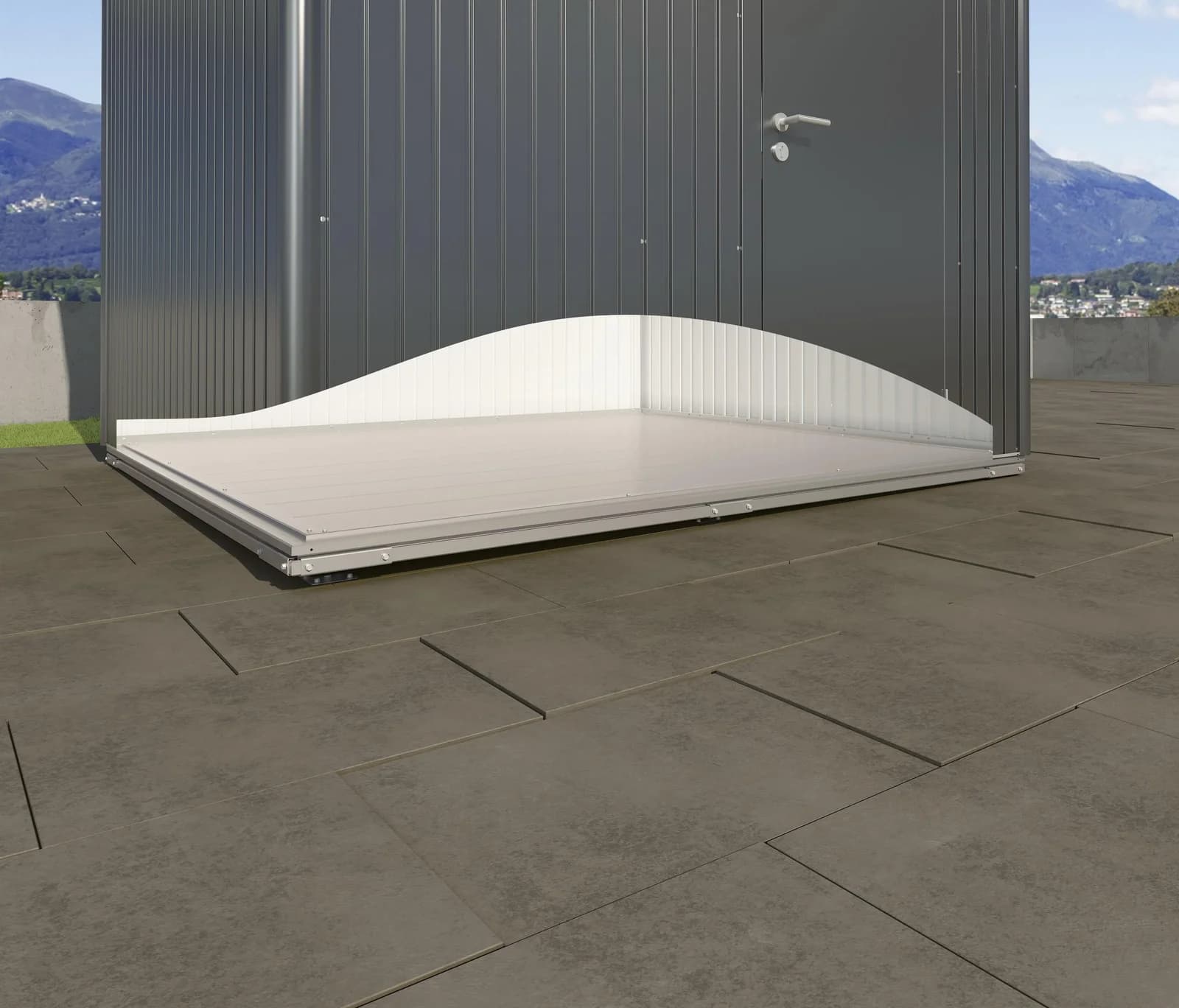 Gerätehaus-Fundamentrahmen BIOHORT Aluminium