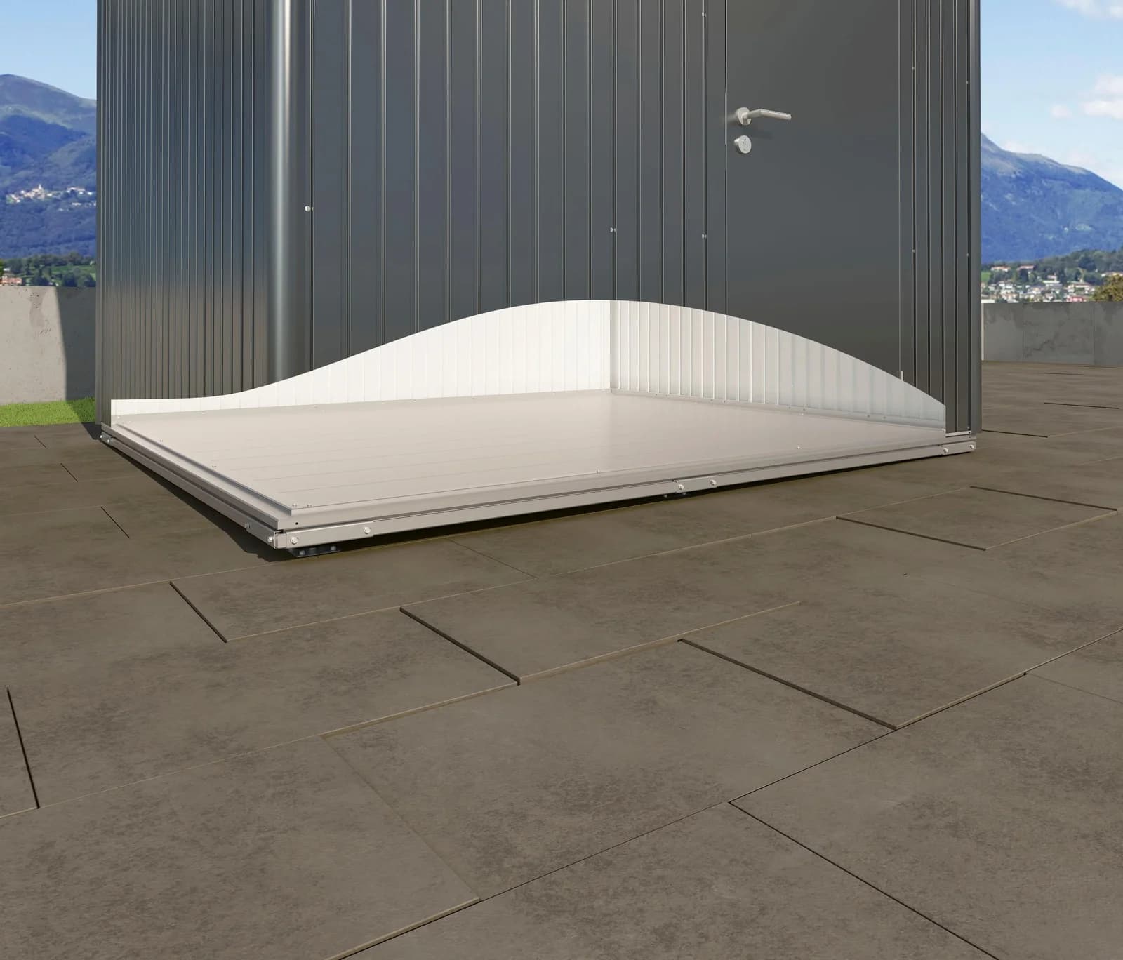 BioHort Gerätehaus-Fundamentrahmen Silber Aluminium