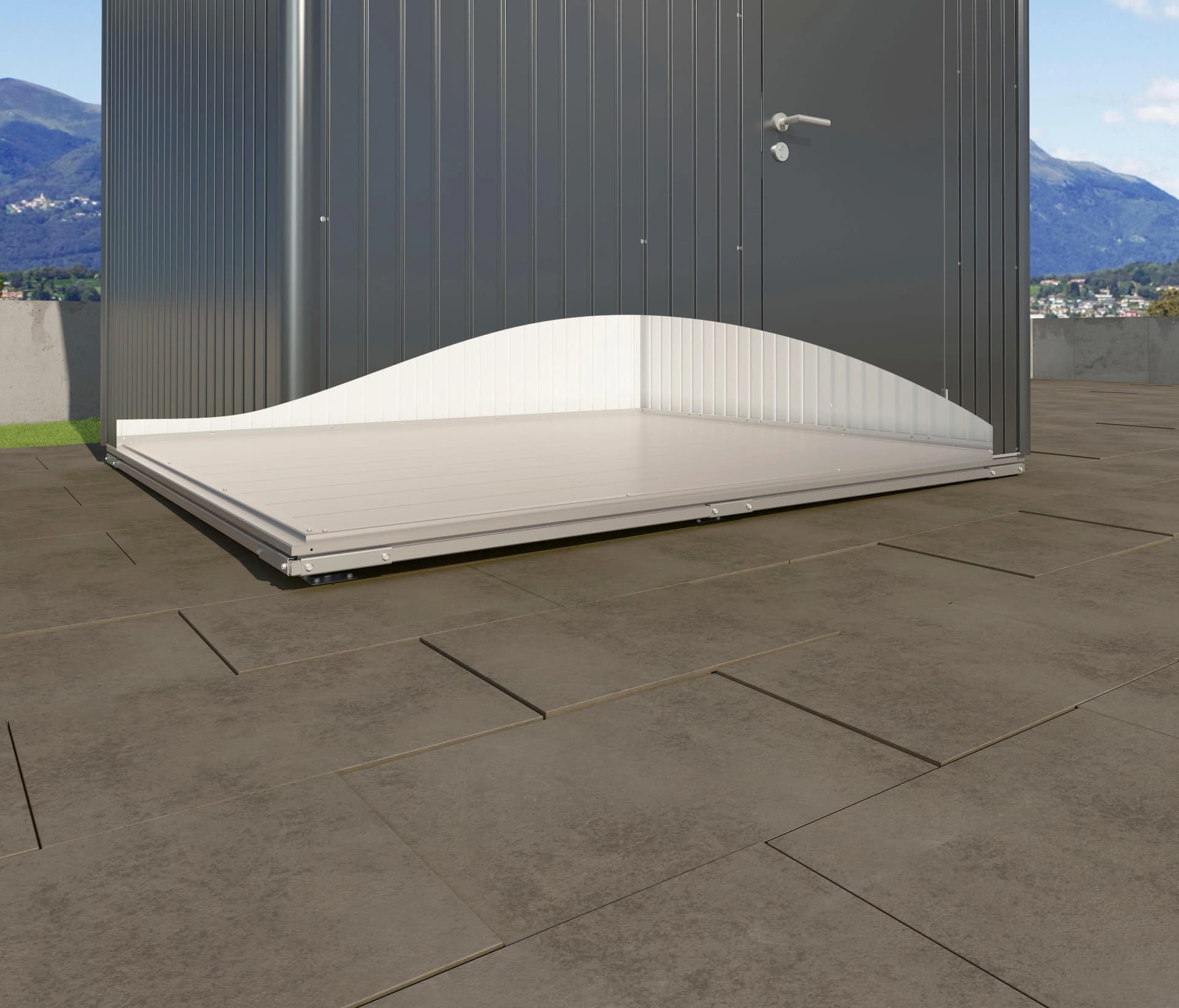 BioHort Gerätehaus-Fundamentrahmen Silber Aluminium