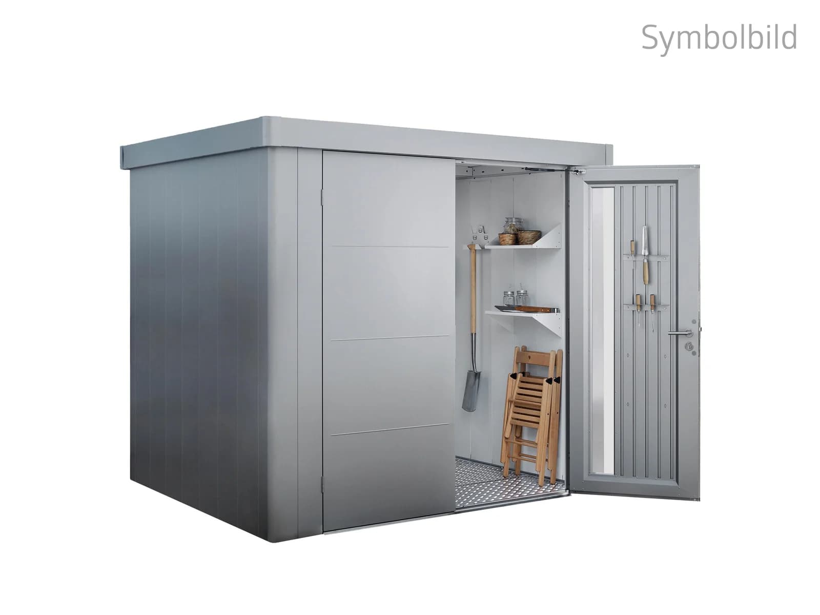 BIOHORT Neo Gr. 2B Gerätehaus silber-metallic Stahl