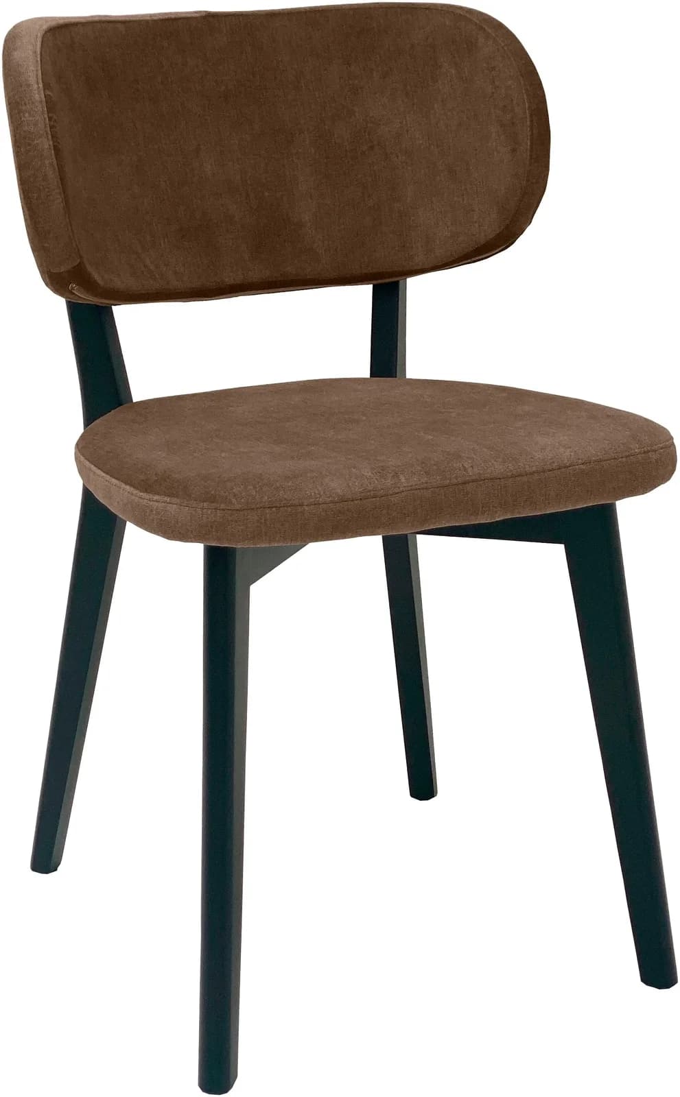 MASSIVLINE & MORE Luxy Esszimmerstuhl 2er Set Braun Schwarz Samt