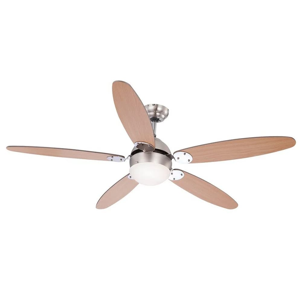 GLOBO LIGHTING Deckenventilator AZURA mit Zugschalter Metall Nickel