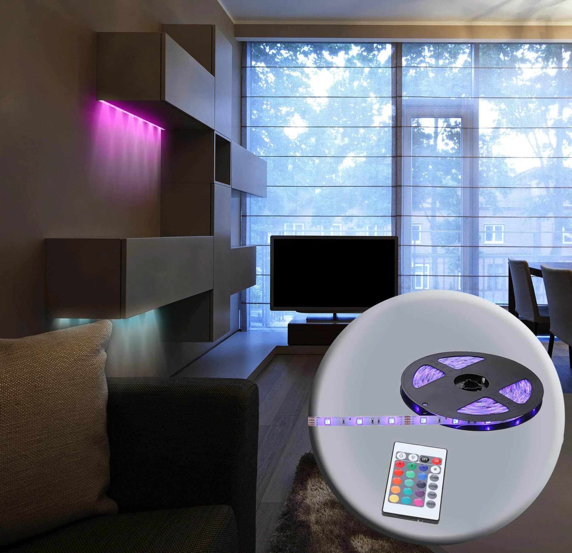 GLOBO LIGHTING LED Stripe "LED BAND" RGB Lichtband 660 cm mit Fernbedienung