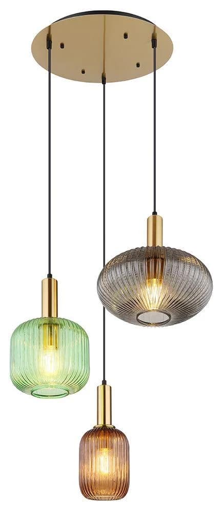Hängeleuchte Normy Ø 55 cm Bunt Glas 3-flg. von Globo
