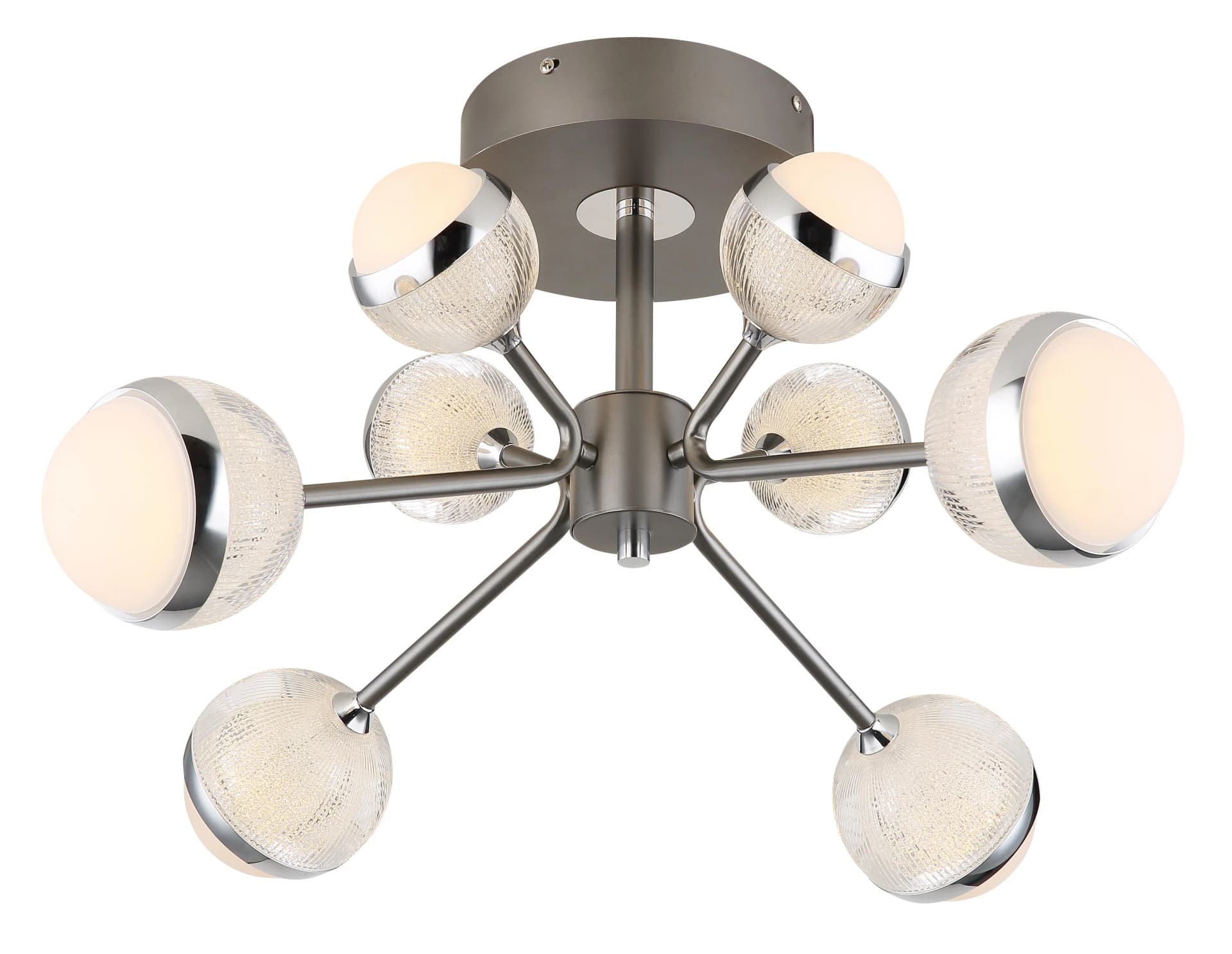 GLOBO LIGHTING LED Deckenleuchte UNTSY Titanfarben Gebürstet Dimmbar