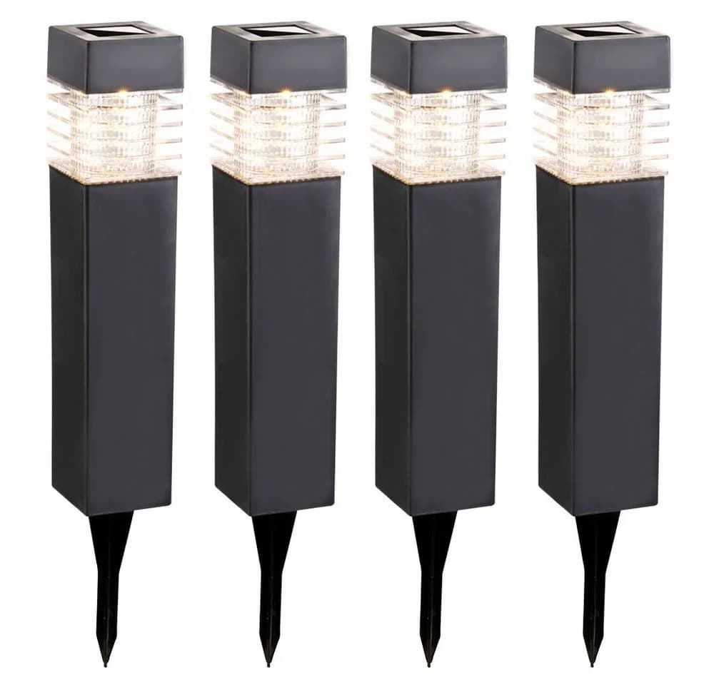 GLOBO LIGHTING LED Außen-Stehlampe 4er Set Grau Solar
