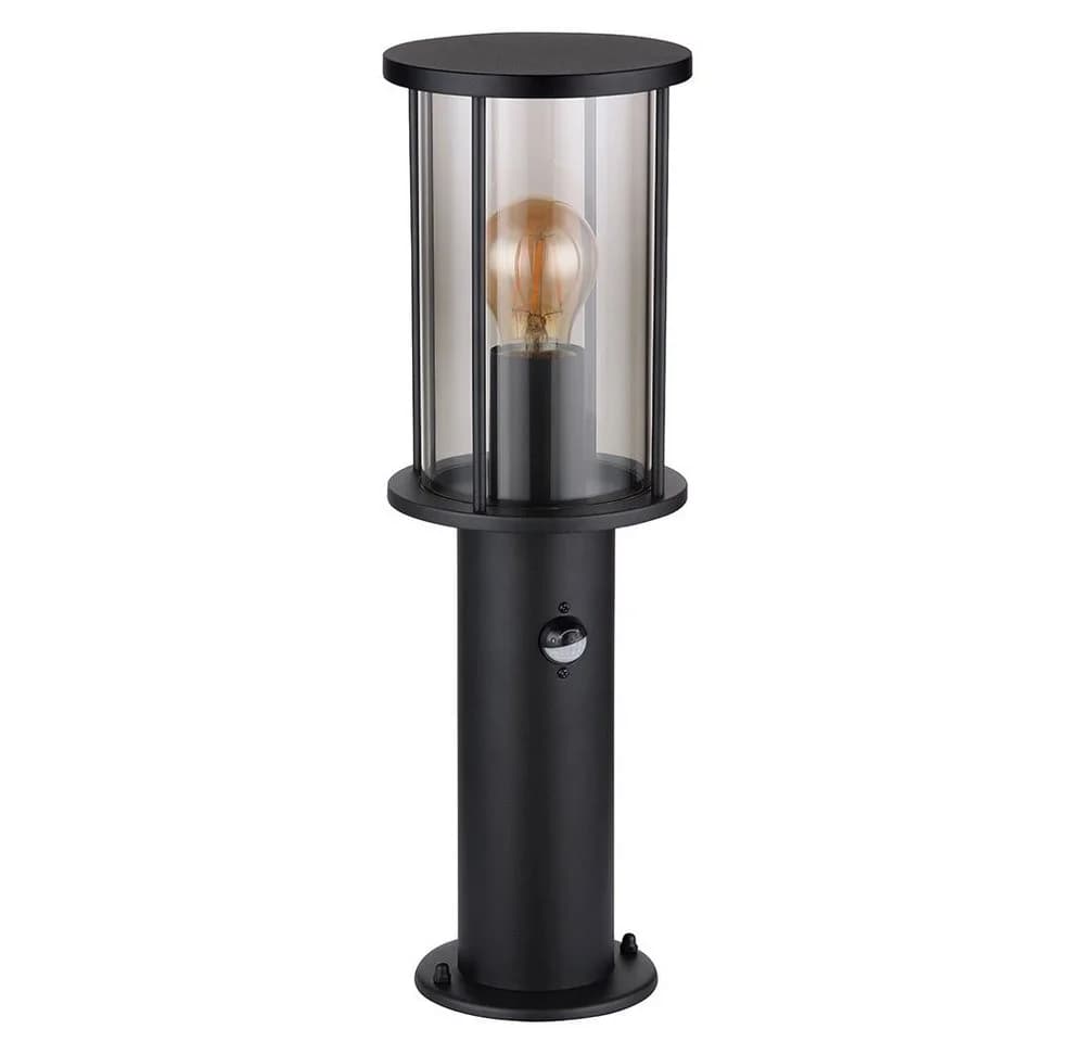 GLOBO LIGHTING Außen-Stehlampe Edelstahl Schwarz mit Bewegungsmelder