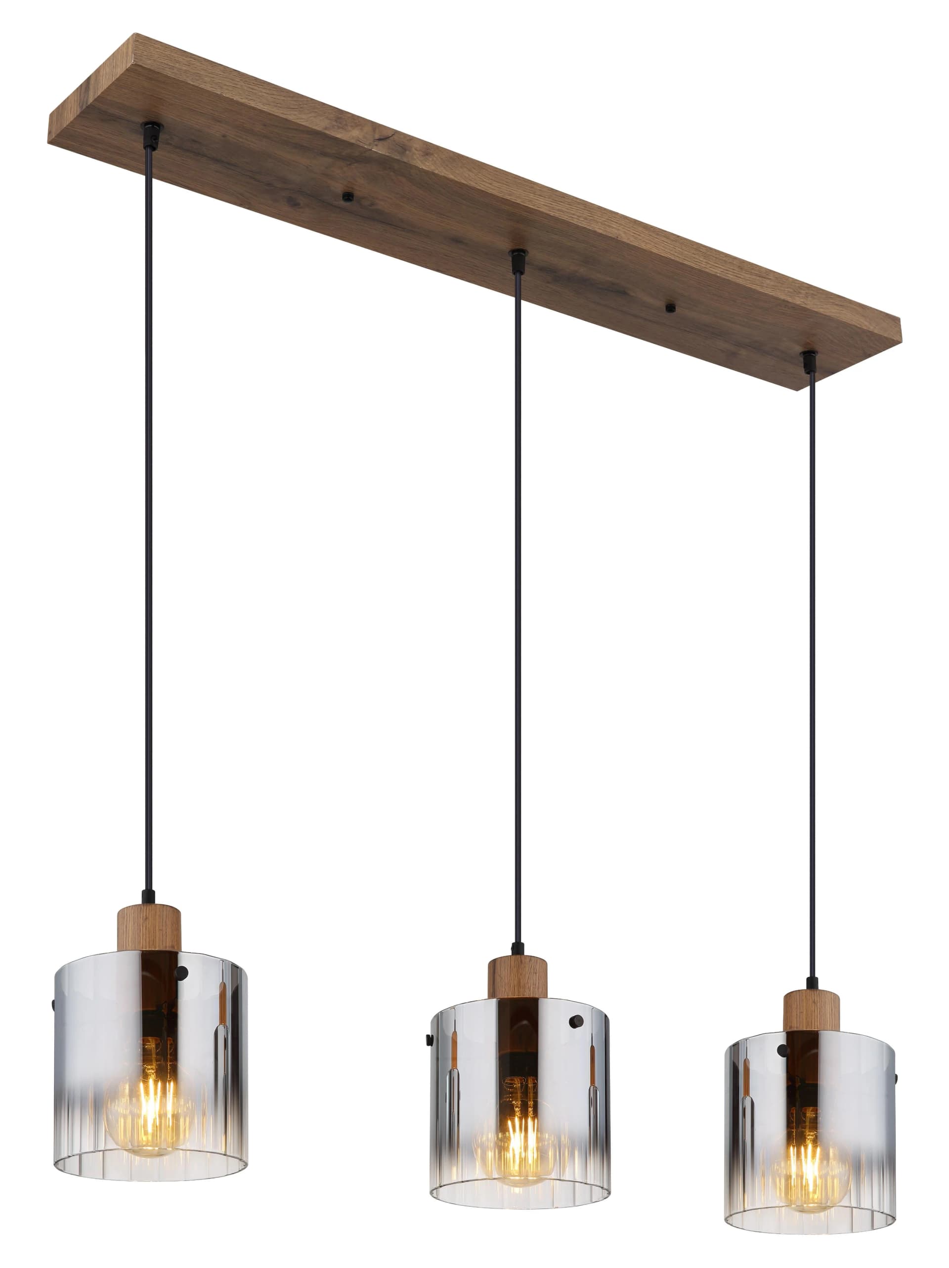 Hängeleuchte Underwood 100 cm Braun/Rauchgrau MDF