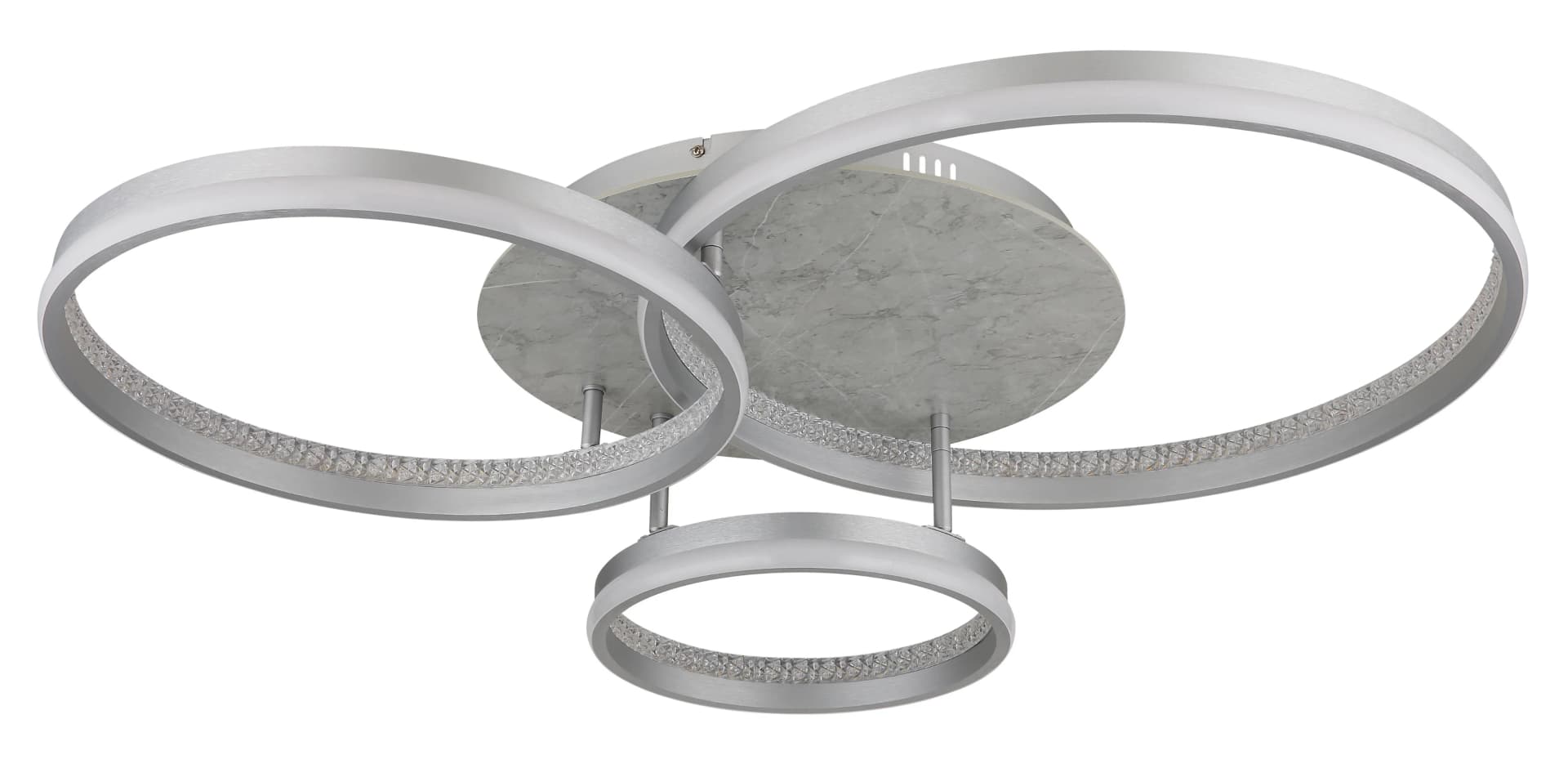 NOWA LED Deckenleuchte MARY Silber Metall Kristall Dimmbar