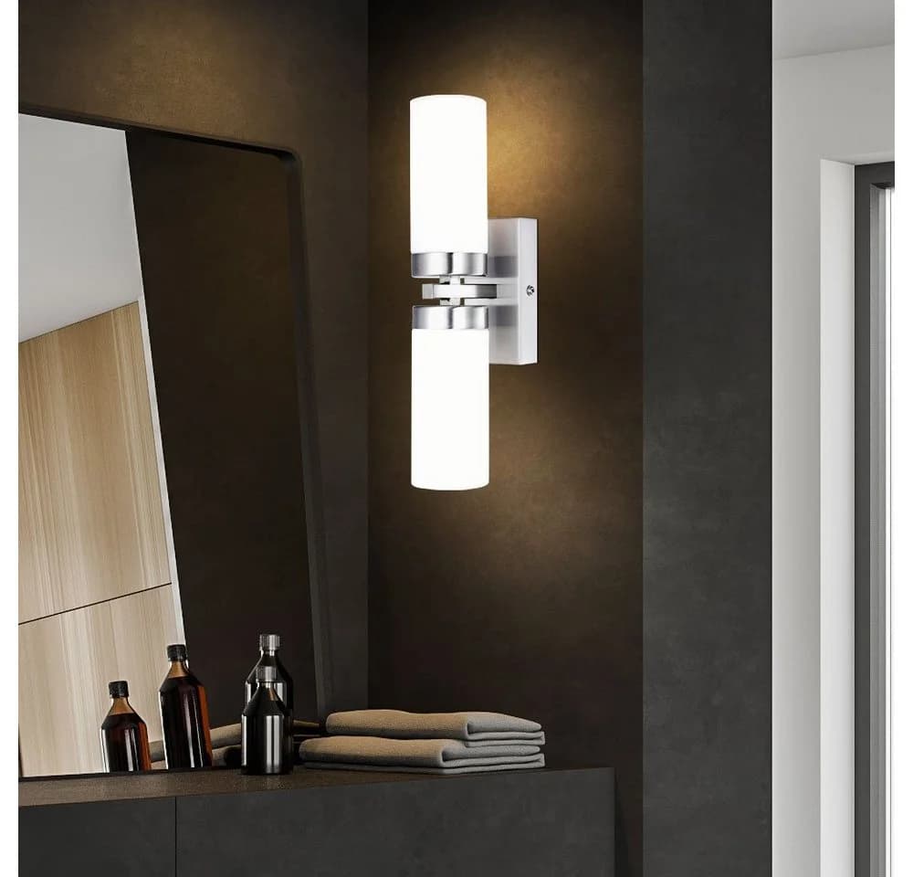 GLOBO LIGHTING LED Wandleuchte Silber IP44 mit Leuchtmittel