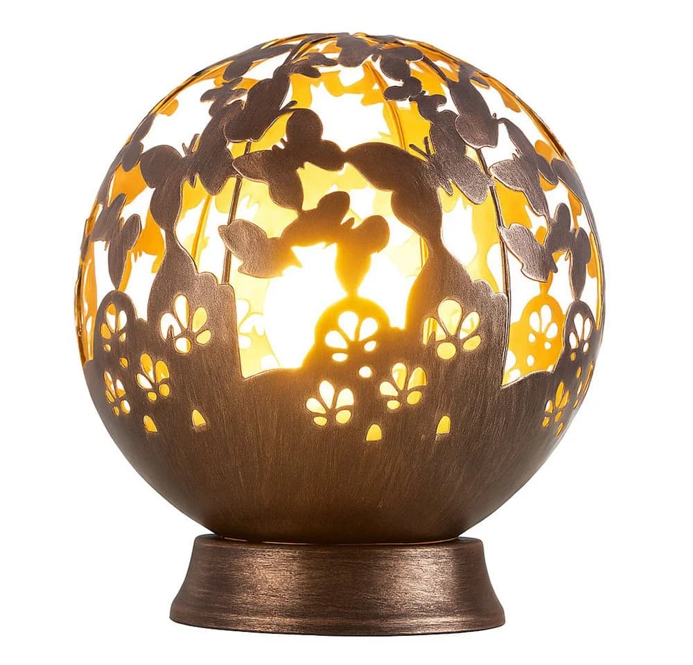 NOWA LED Solarleuchte Kugel Schwarz mit Schmetterlingsdesign