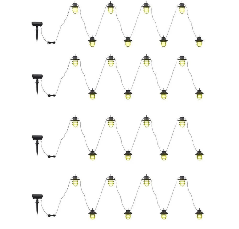 NOWA Solar-Lichterkette 24 LEDs Schwarz Warmweiß