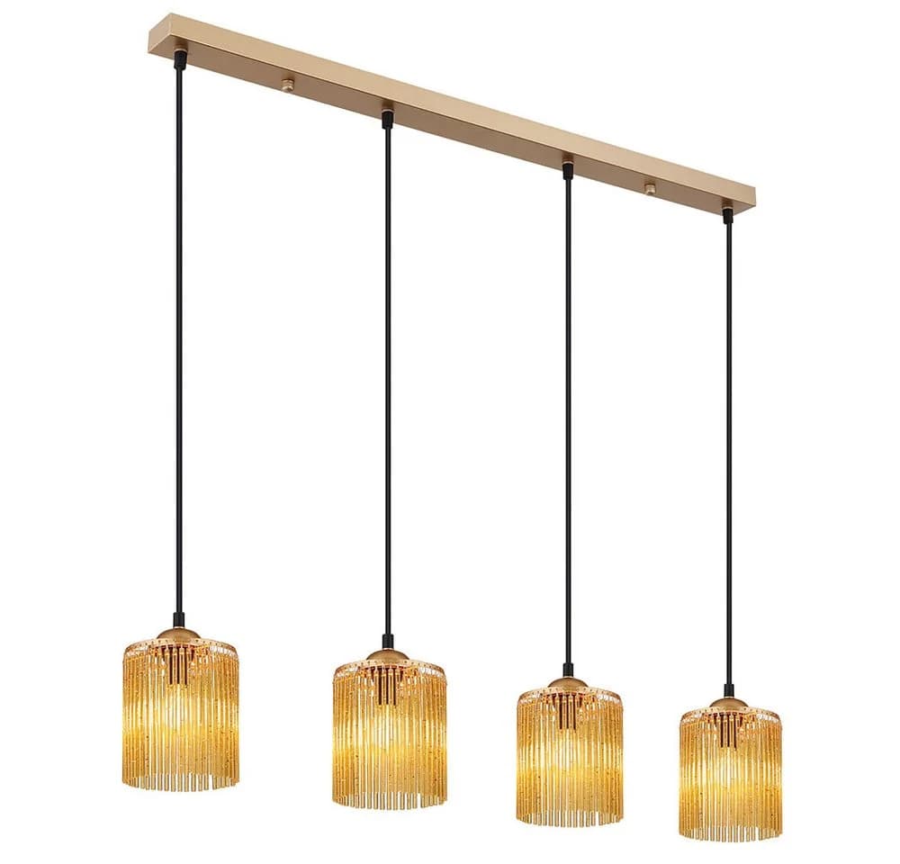 NOWA Hängeleuchte Pendelleuchte Acrylstäbe amber gold Esszimmerleuchte