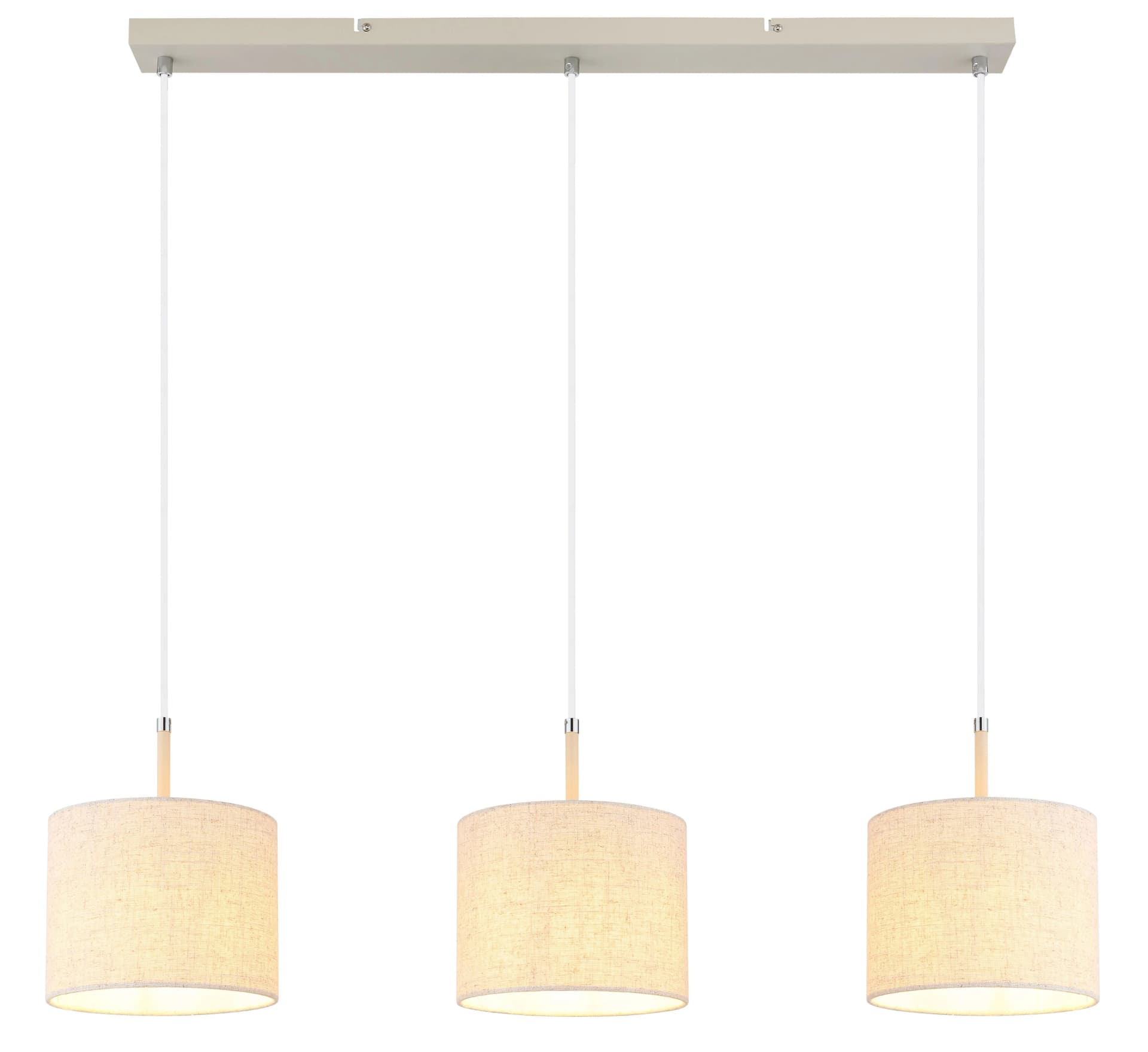 GLOBO LIGHTING Hängeleuchte DELEON sandfarben matt 3 Flammen