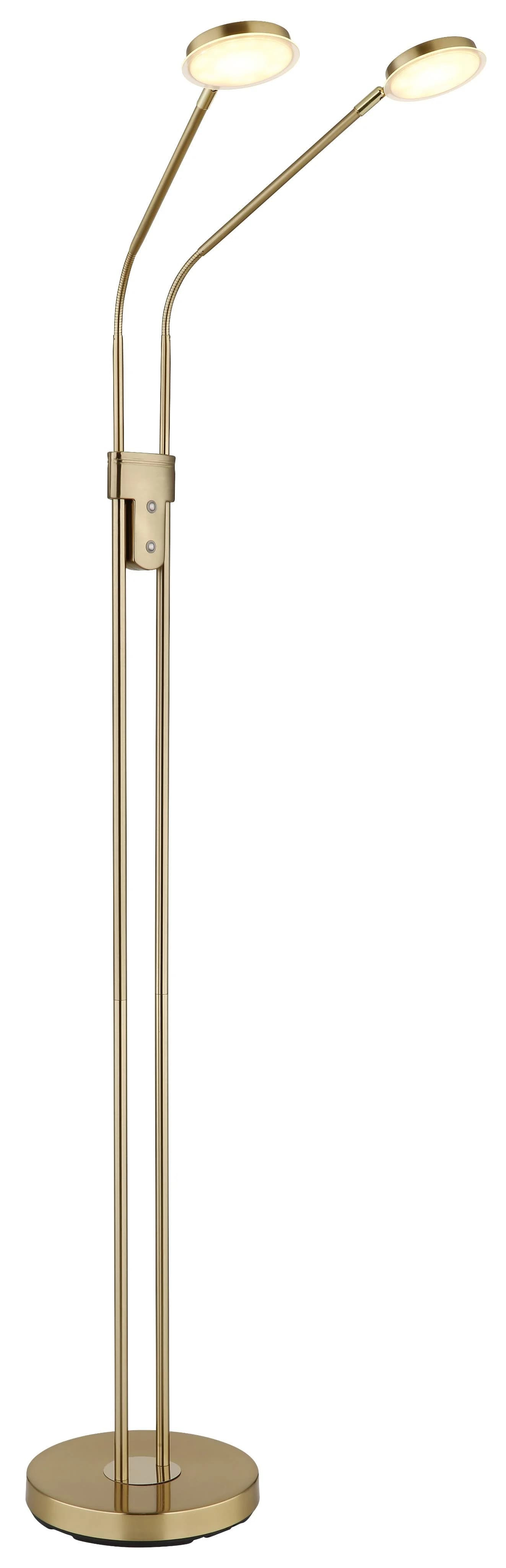 GLOBO LIGHTING Stehlampe SILVIO messingfarben matt mit Touchdimmer