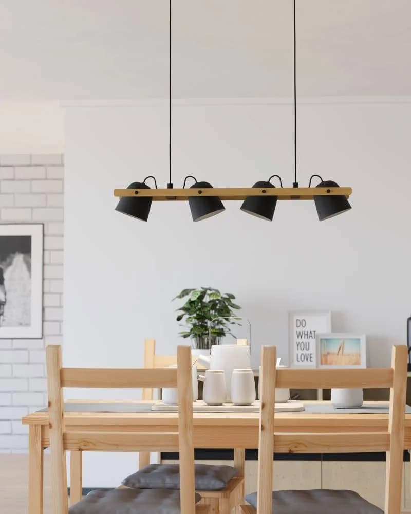 EGLO Hängeleuchte HORNWOOD-Z Smart Home Schwarz Braun LED