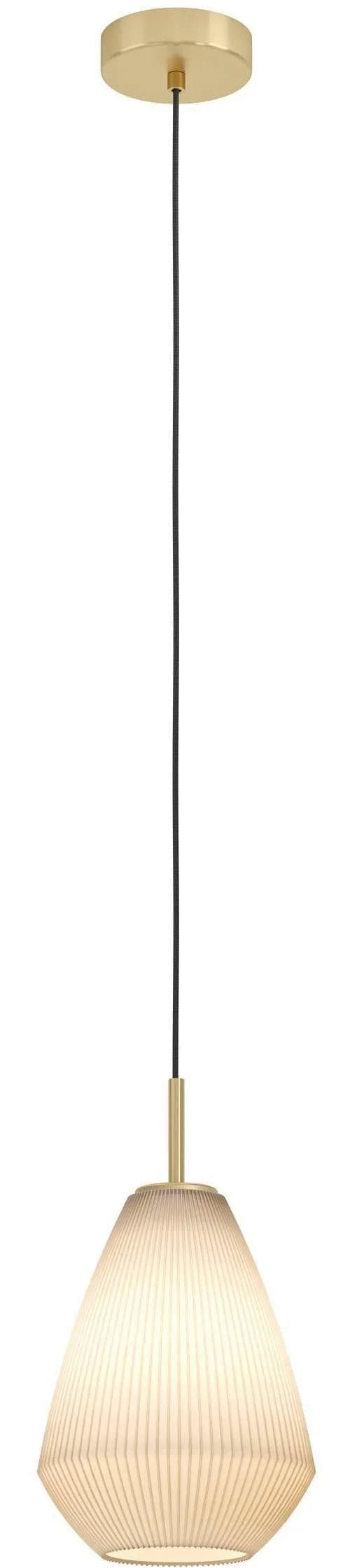 Eglo Hängelampe Caprarola 20 cm Sandfarben Glas Metall