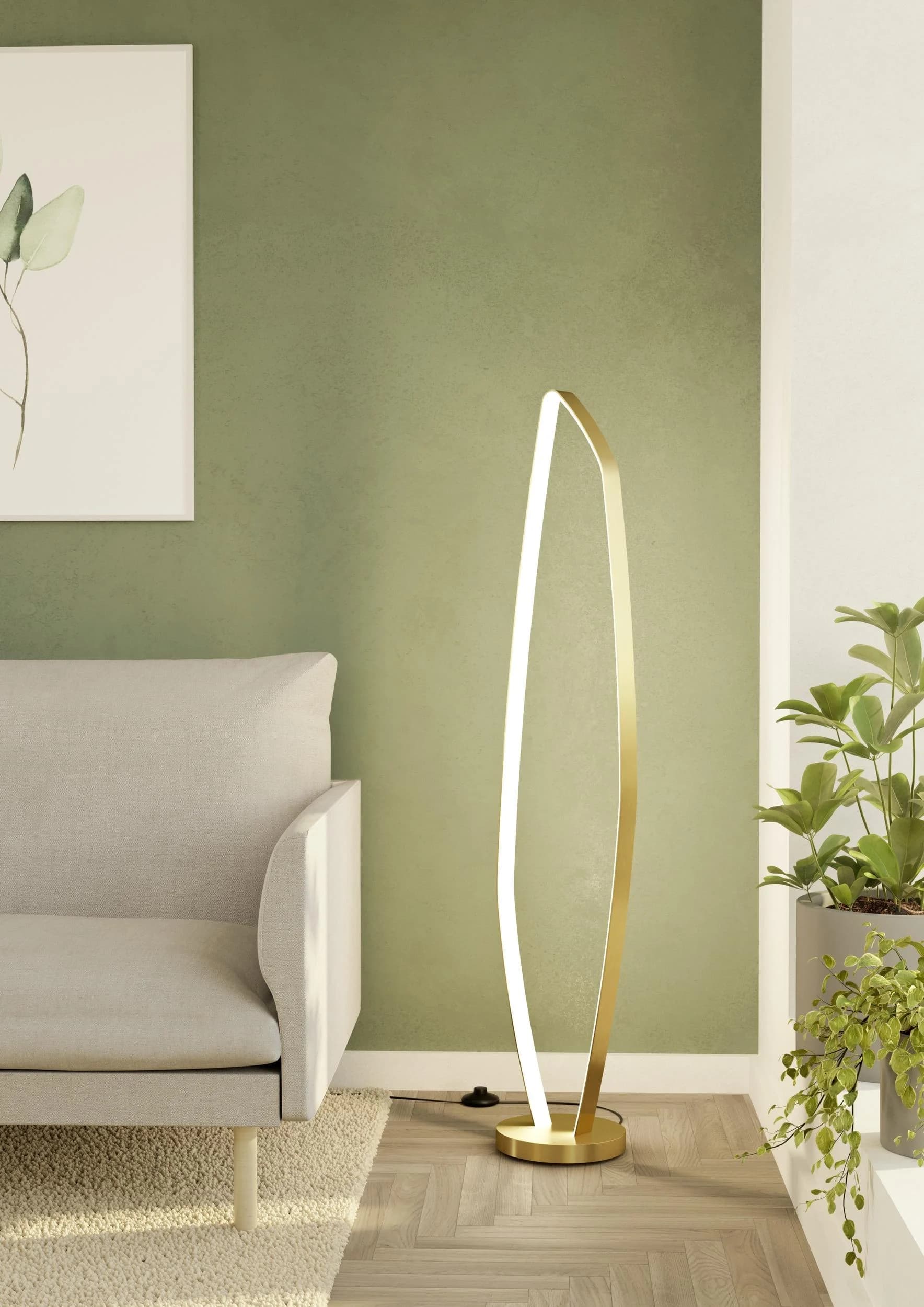 EGLO Stehlampe VALLEROSA Messing LED 25,2W IP20