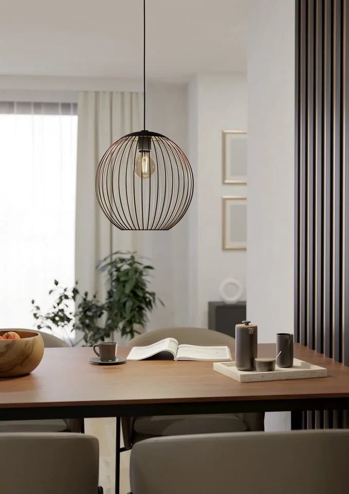 EGLO Hängeleuchte ALMANZORA Pendellampe Stahl E27 1X60W IP20