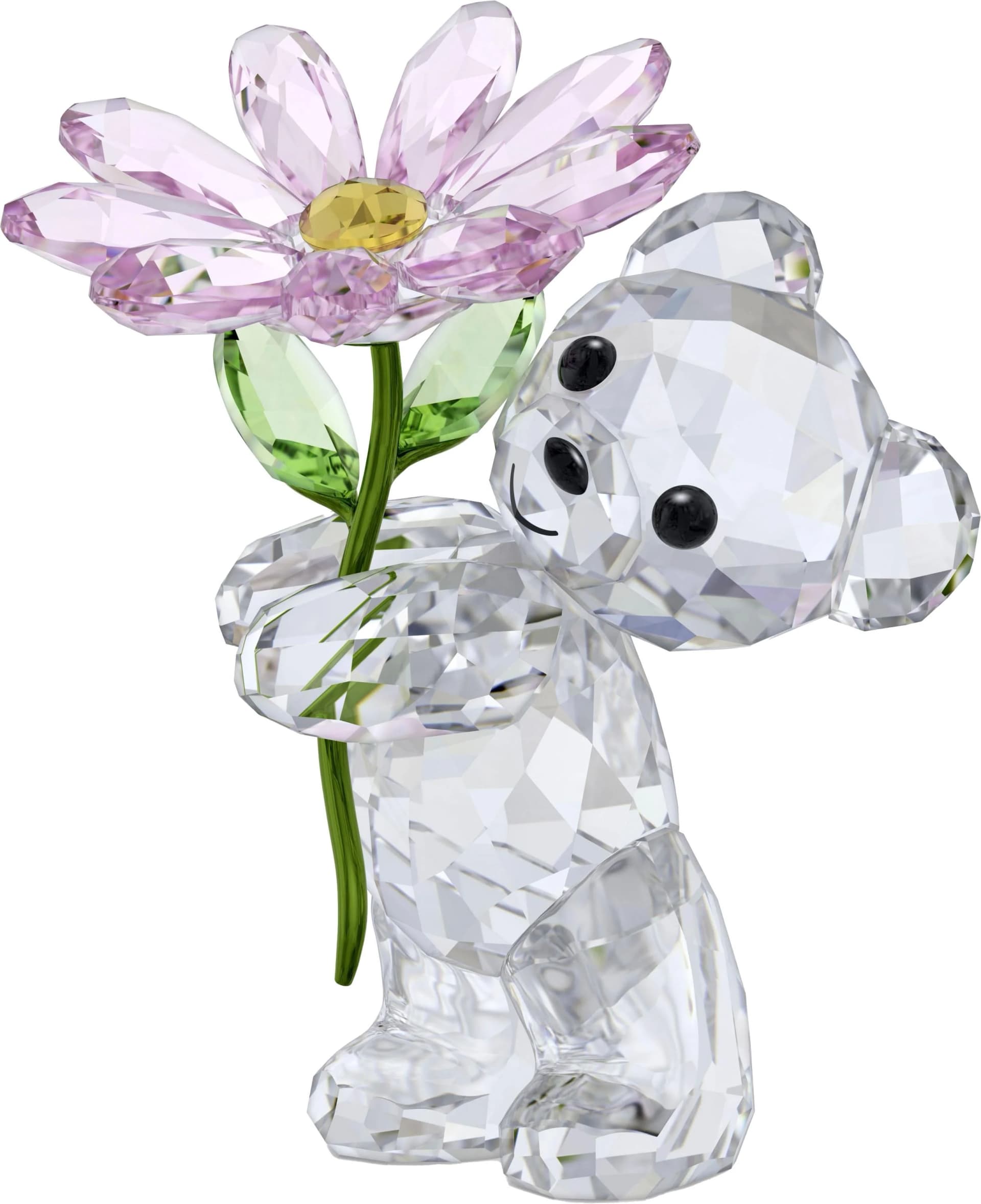 Swarovski Kristallfigur Kris Bär Gänseblümchen Dekofigur Bunt