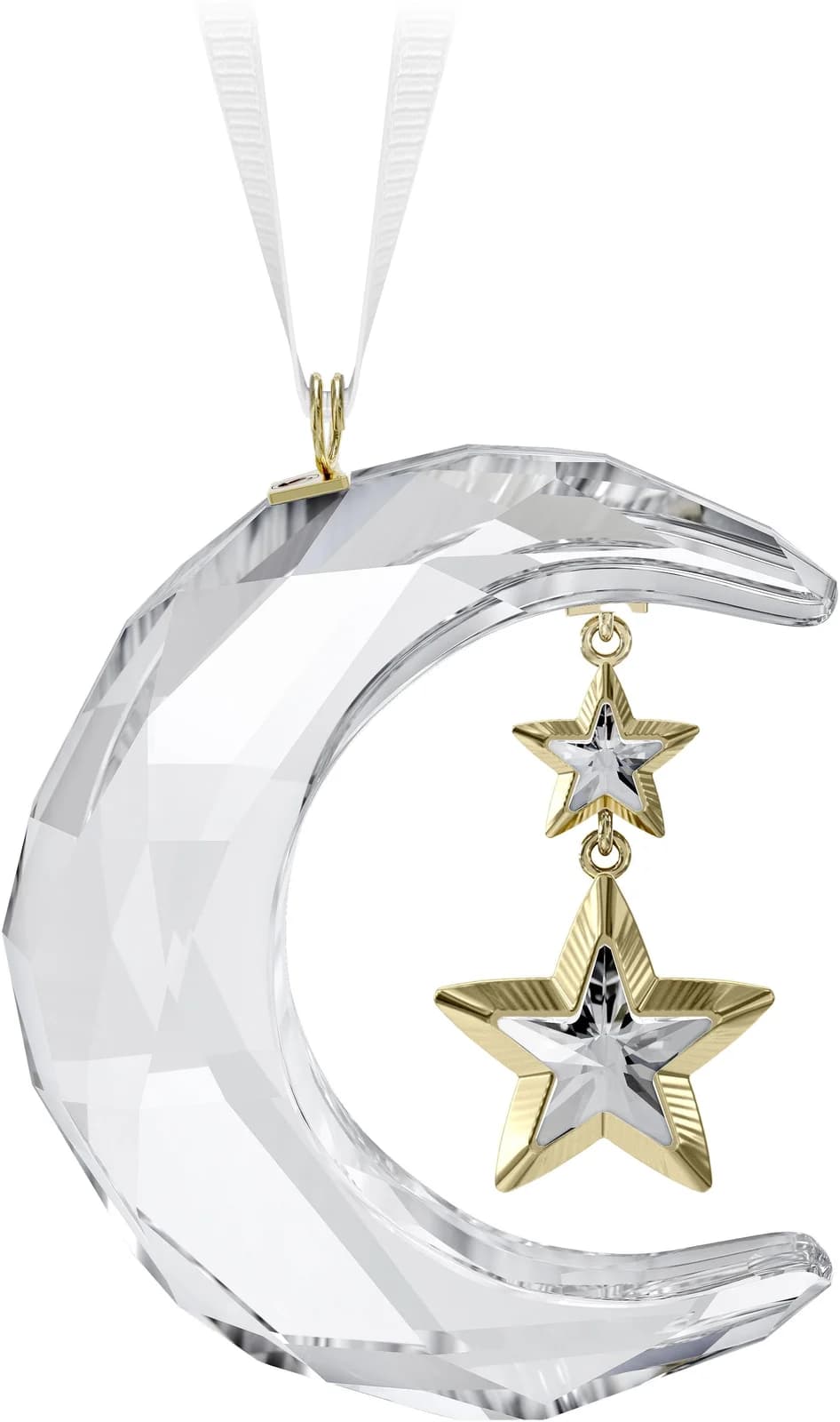 Swarovski Dekohänger Holiday Magic Mond Ornament Kristallweiß Gold