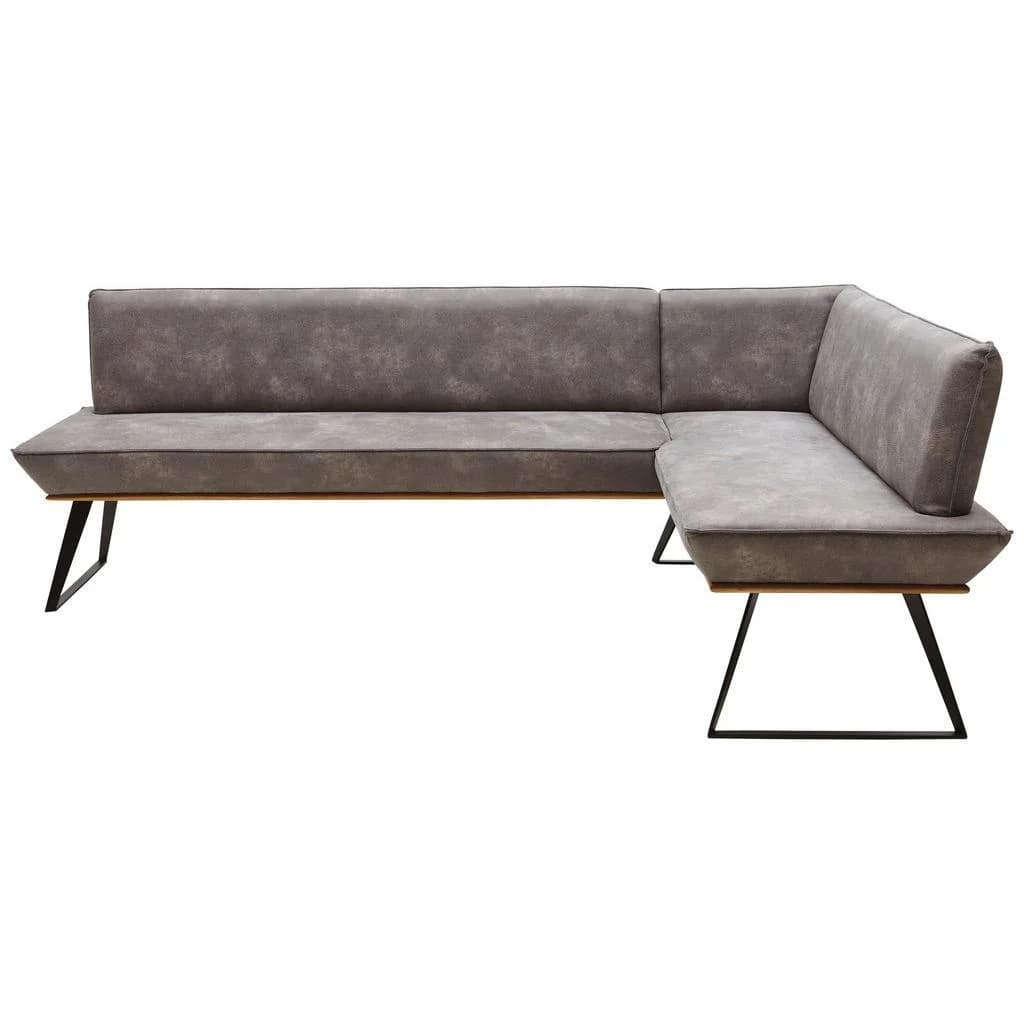 Voleo Eckbank Schwarz Graubraun Lederlook 5-Sitzer