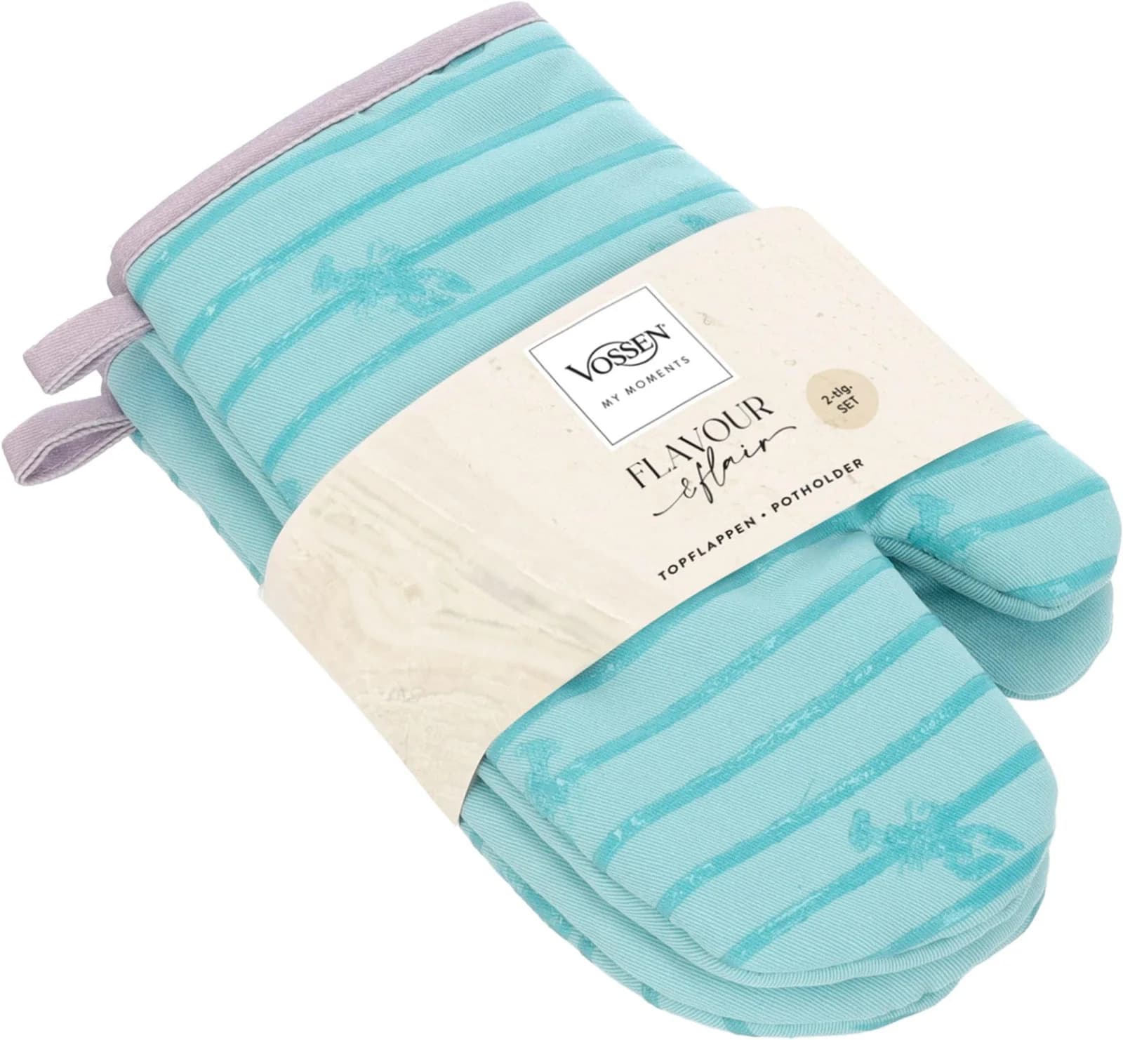 VOSSEN Topfhandschuhe Scandi Cook blau mit Silikonbeschichtung