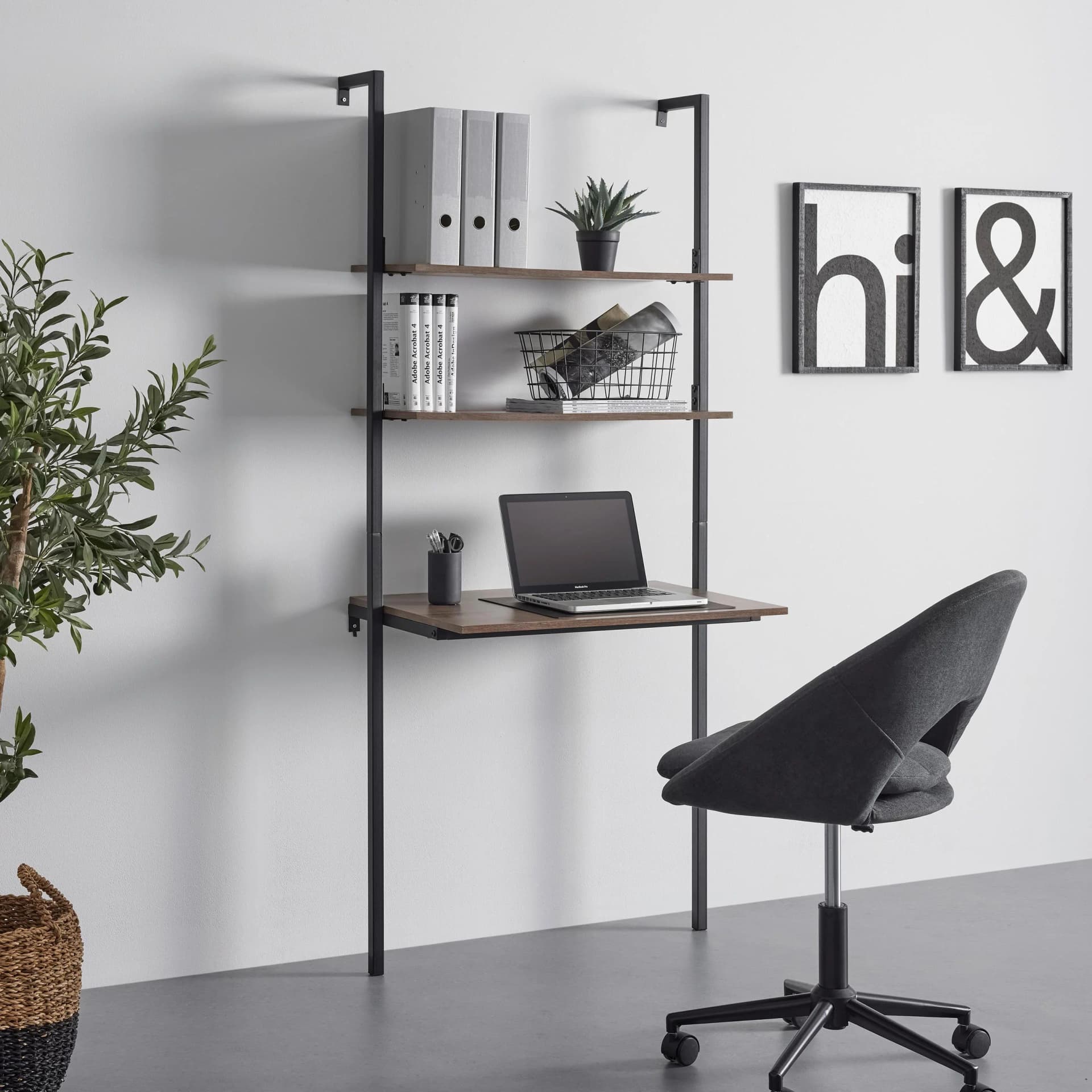 Wandregal Maja Nussbaumfarben MDF