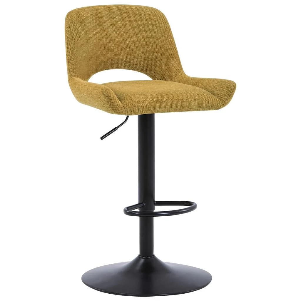 Novel Barhocker Gelb Schwarz Metall Textil