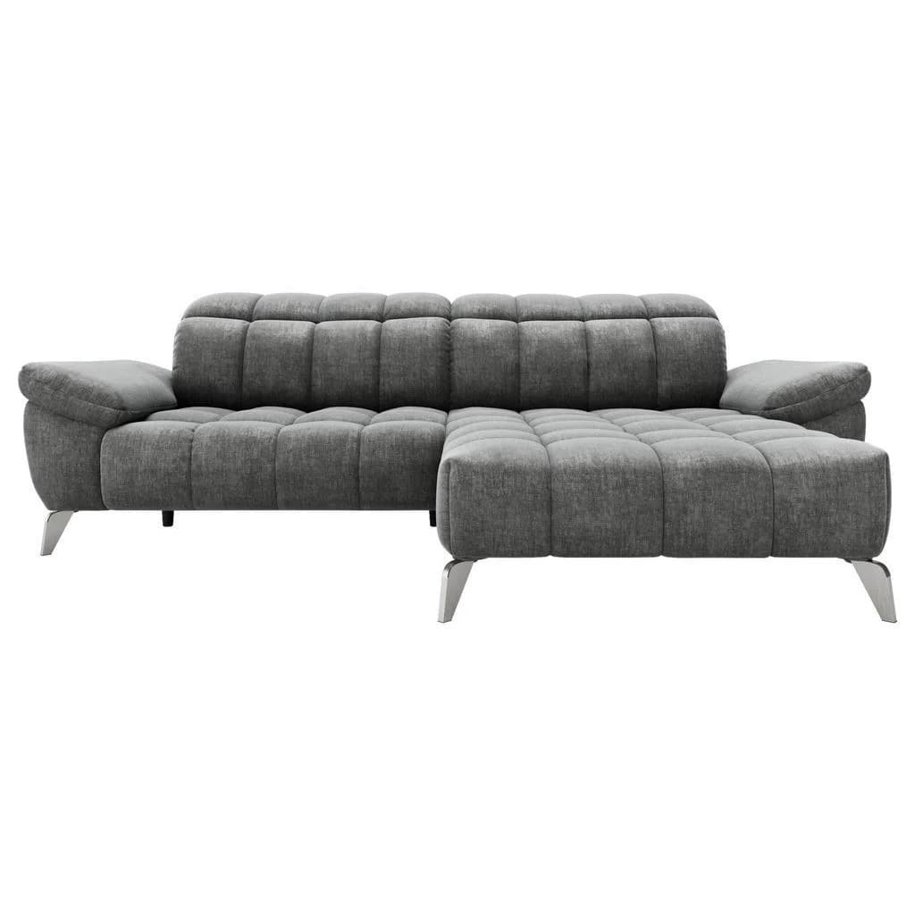 Xora Ecksofa Dunkelgrau 3-Sitzer Relaxfunktion