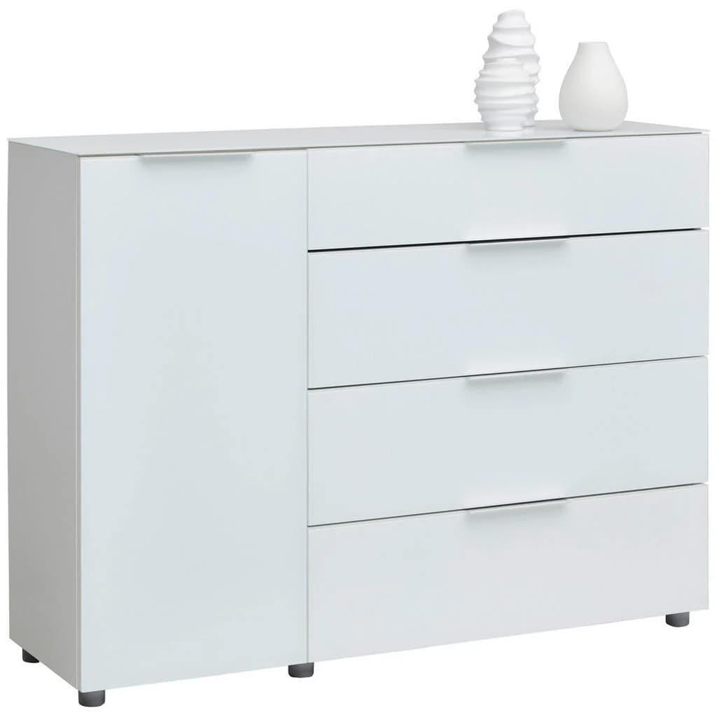 Voleo Sideboard Weiß Hochglanz Holzwerkstoff 2 Fächer 4 Schubladen