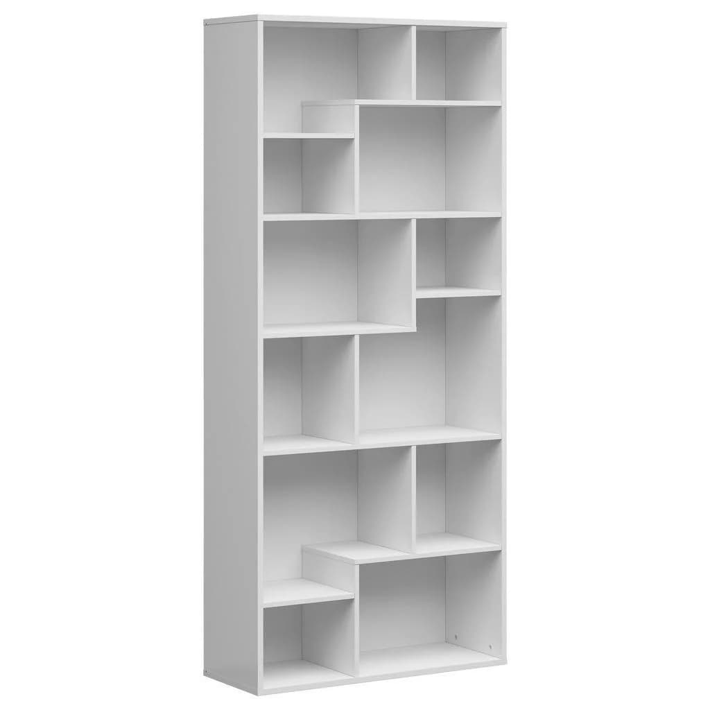 XXXLutz Bücherregal Weiß Hochglanz Holzwerkstoff 8 Fächer