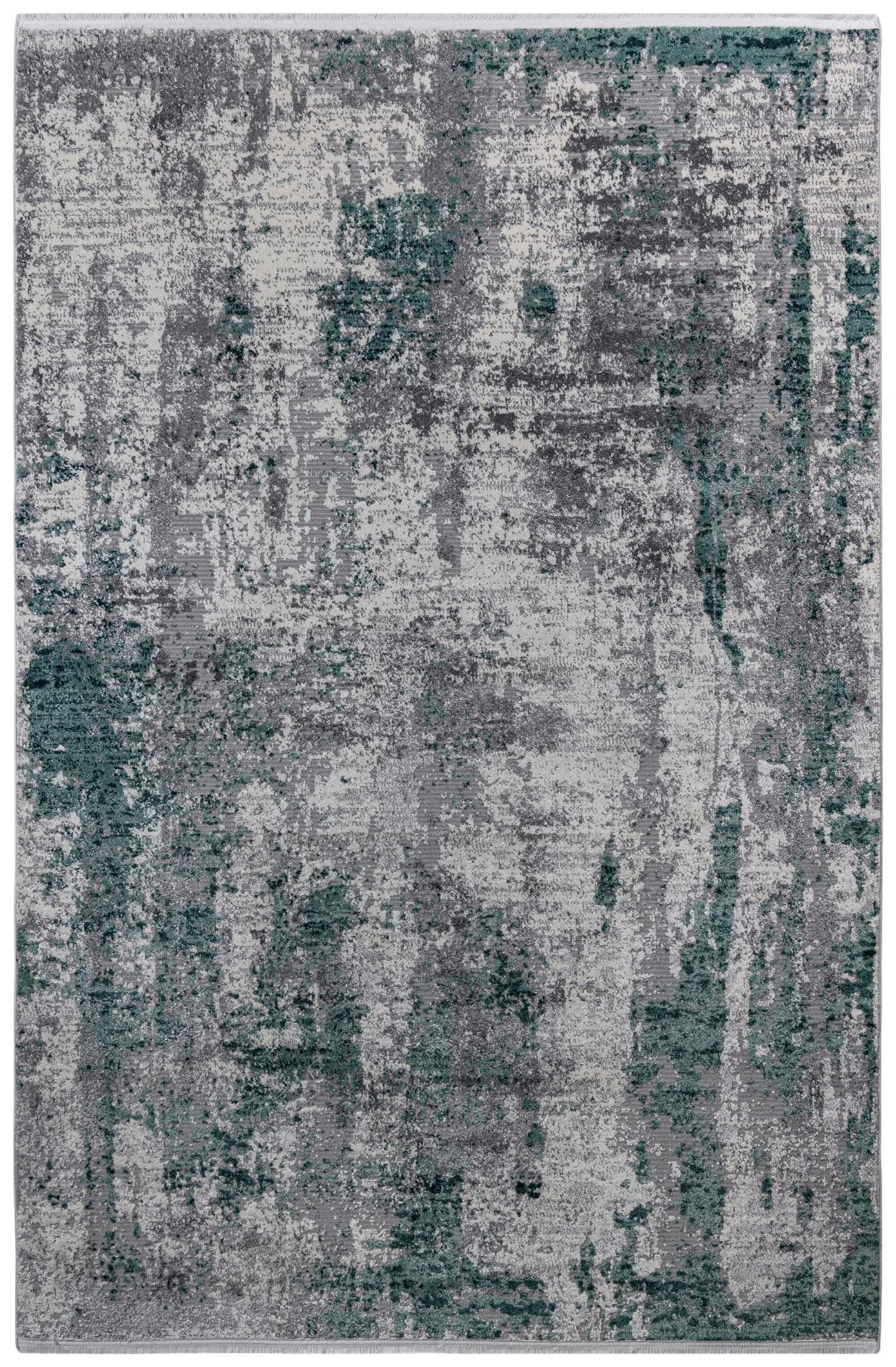 Webteppich Malik ca. 160x230cm Hellgrün/Weiß