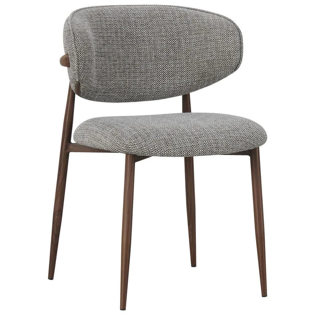 Novel Stuhl Braun Nussbaum Metall Textil Rundrohr Stoffauswahl Esszimmerstuhl