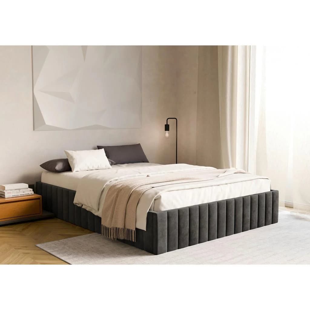 Boxxx Polsterbett Schwarz Bettkasten