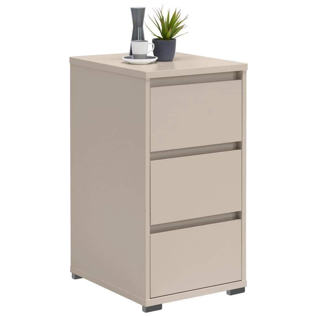 Carryhome Nachtschrank Kaschmir Holzwerkstoff 3 Schubladen
