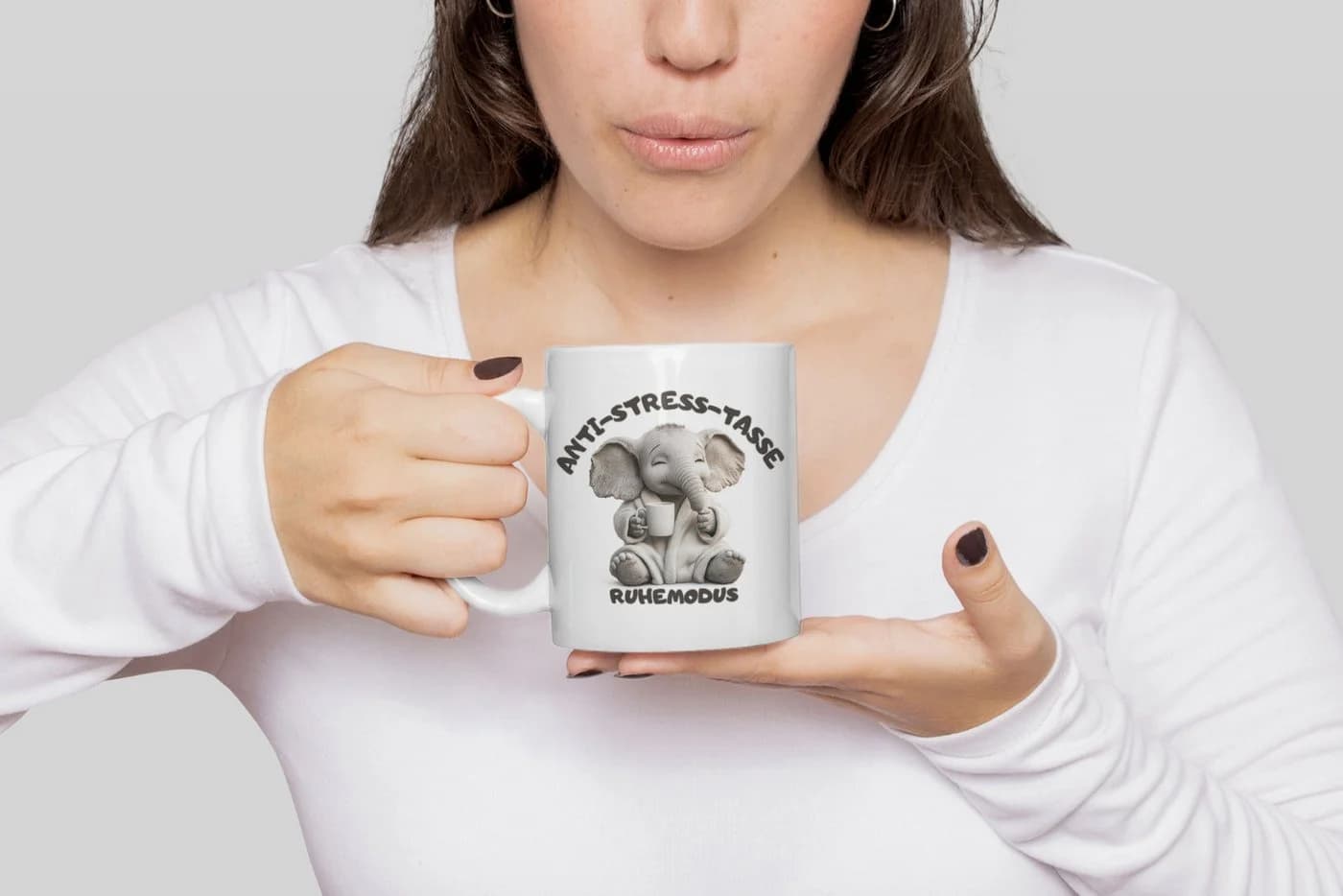 WS-Trend Tasse Anti Stress Ruhemodus Elefant Keramik 325 ml