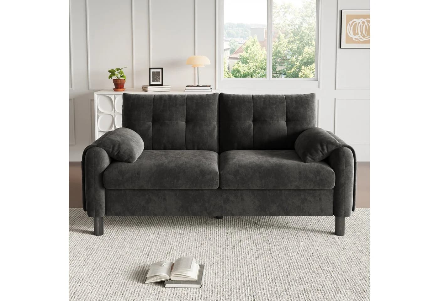 i@home 2-Sitzer Polstersofa Beige/Grau Chenille Stoff