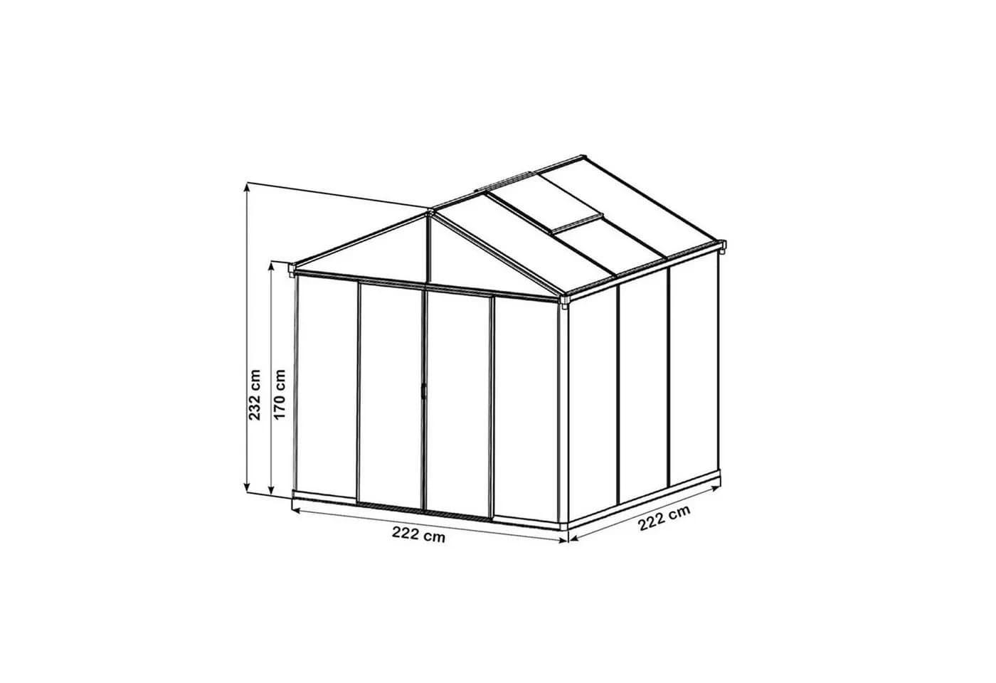 GFP Gewächshaus Titan 21 10 mm Wandstärke Seitenhöhe 170 cm